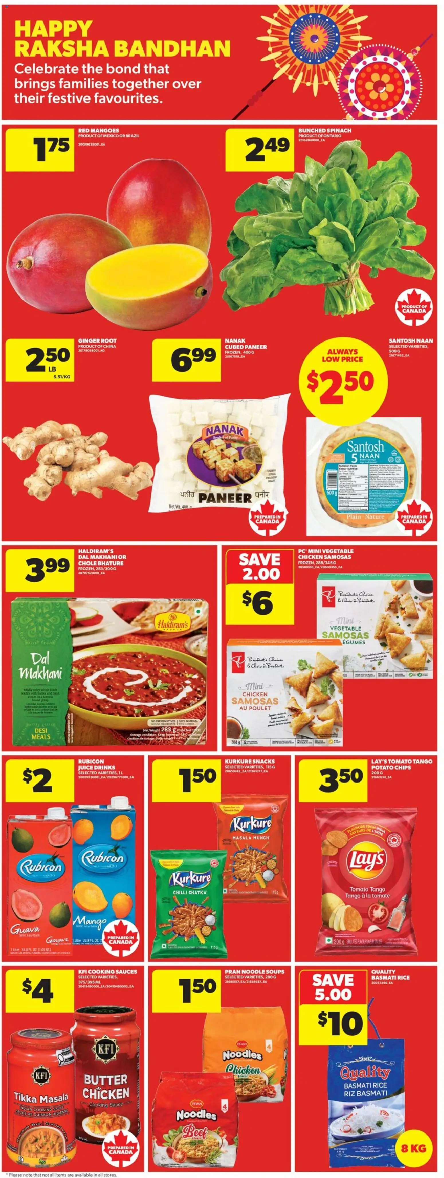 Real Canadian Superstore flyer valid from Aug 20, 2026 | Page: 23 | Products: Lentils, Ginger, Spinach, Butter