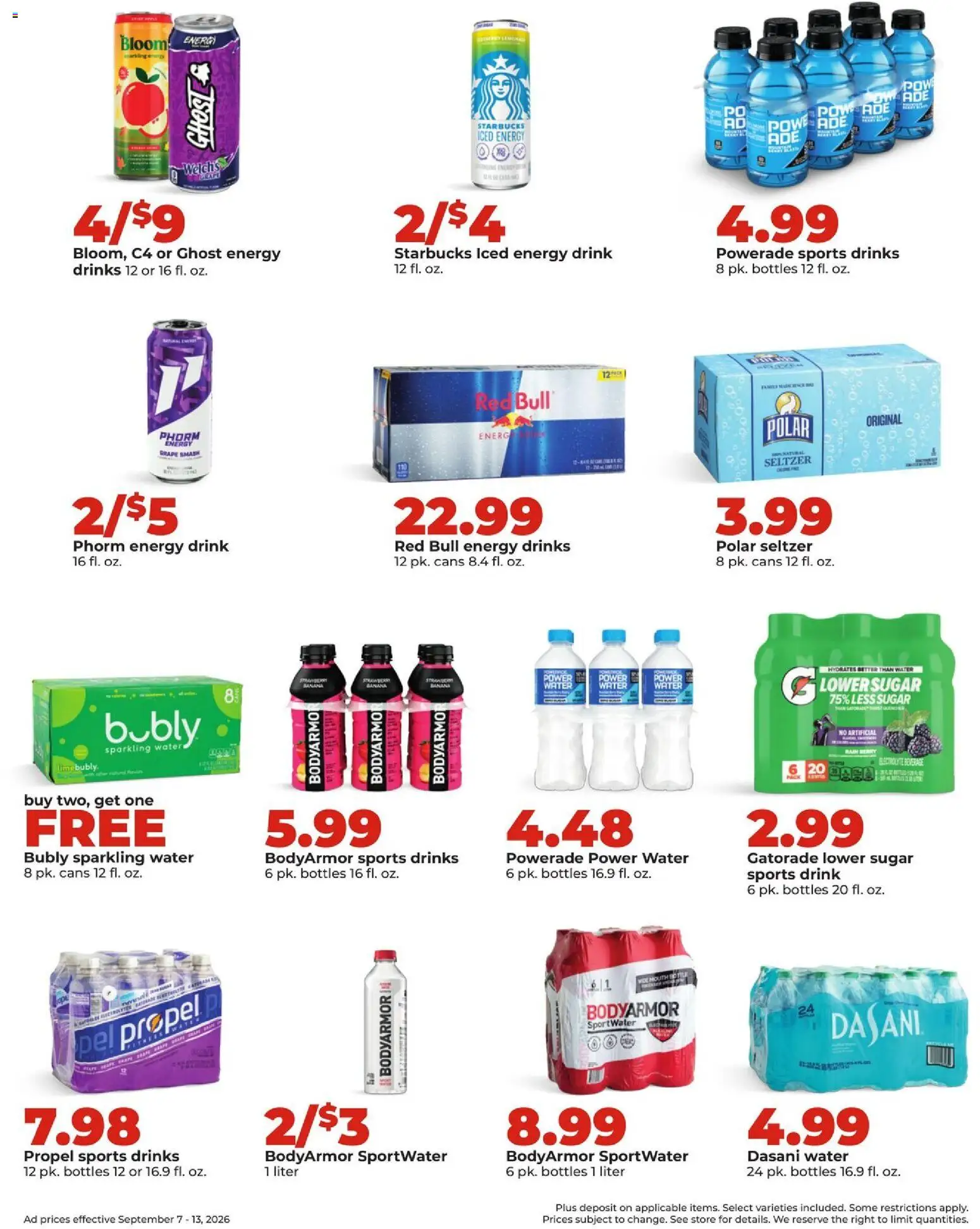 HyVee Weekly Ad - valid from 09/07/2026 | Page: 29 | Products: Water, Lime, Energy drink, Sports drink