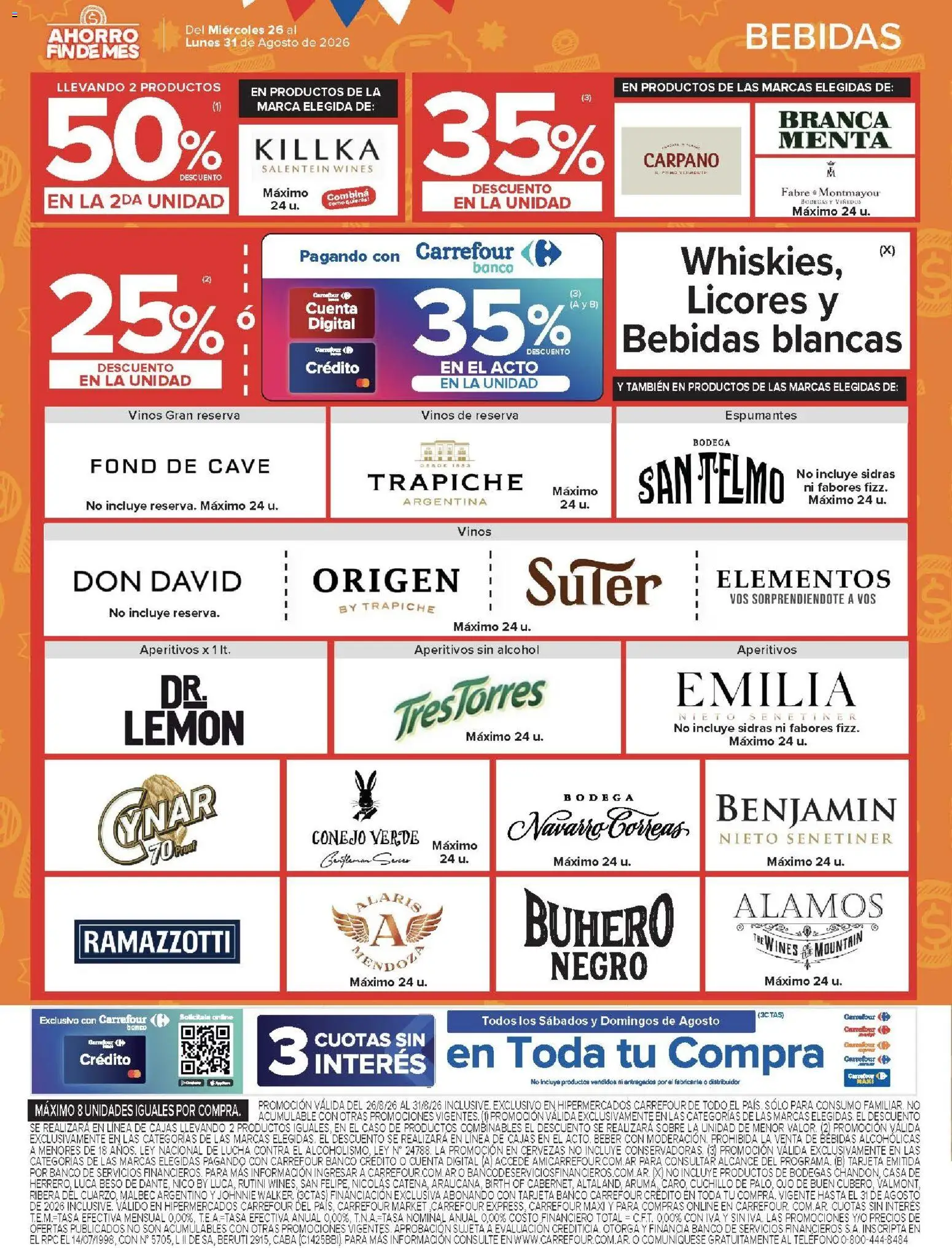 Carrefour ofertas │ válido desde el 26/08/2026 | Página: 14 | Productos: Sobre, Bebidas, Alcohol, Té