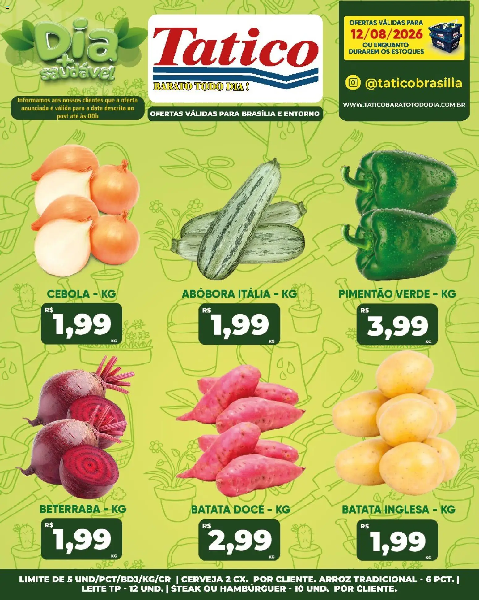 Tatico Folheto - válido de 12/08/2026 | Página: 19 | Produtos: Abóbora, Leite, Hambúrguer, Doce