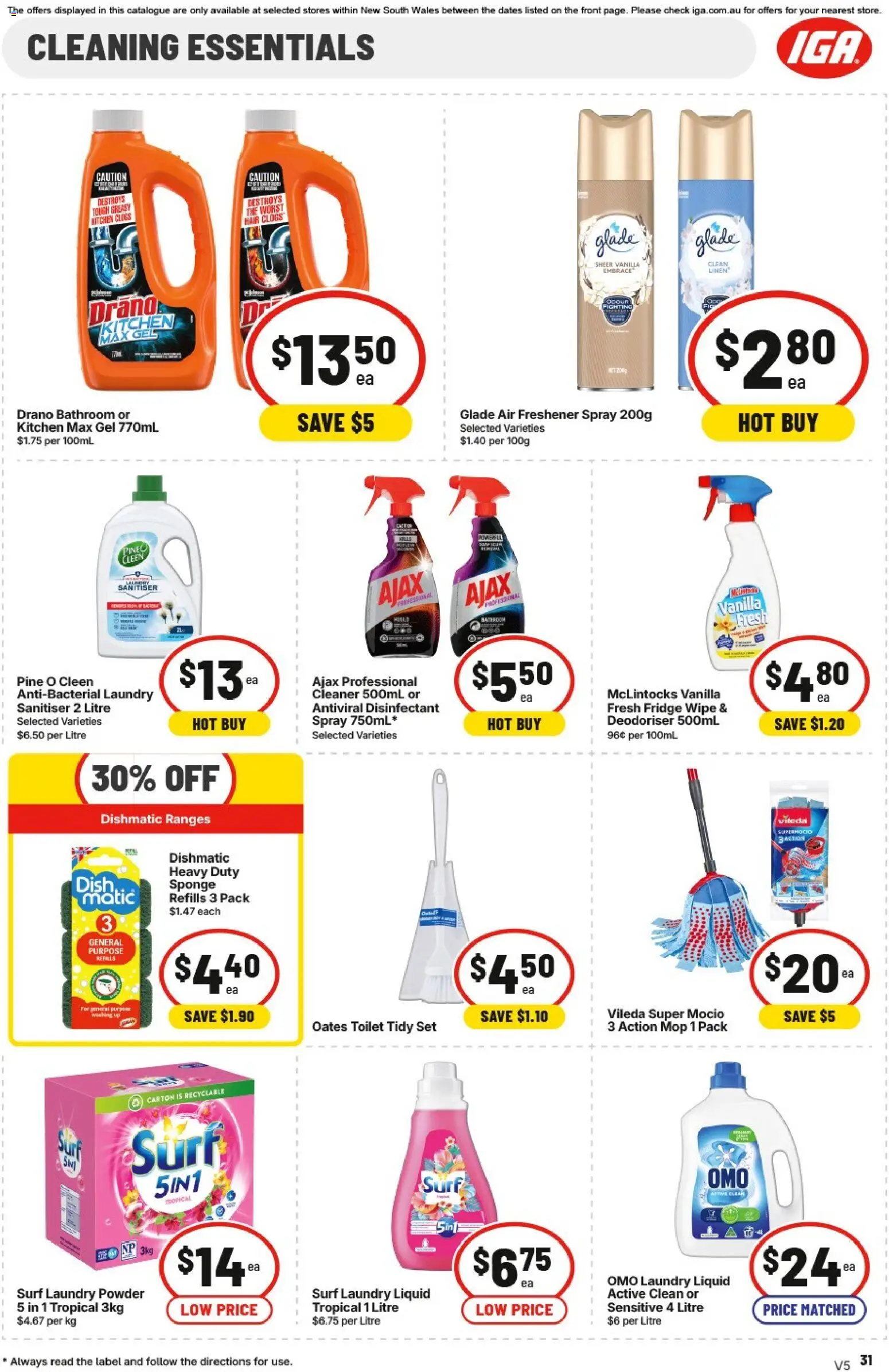 IGA catalogue - valid from 25/08/2026 | Page: 40 | Products: Toilet, Linen, Sponge, Fridge