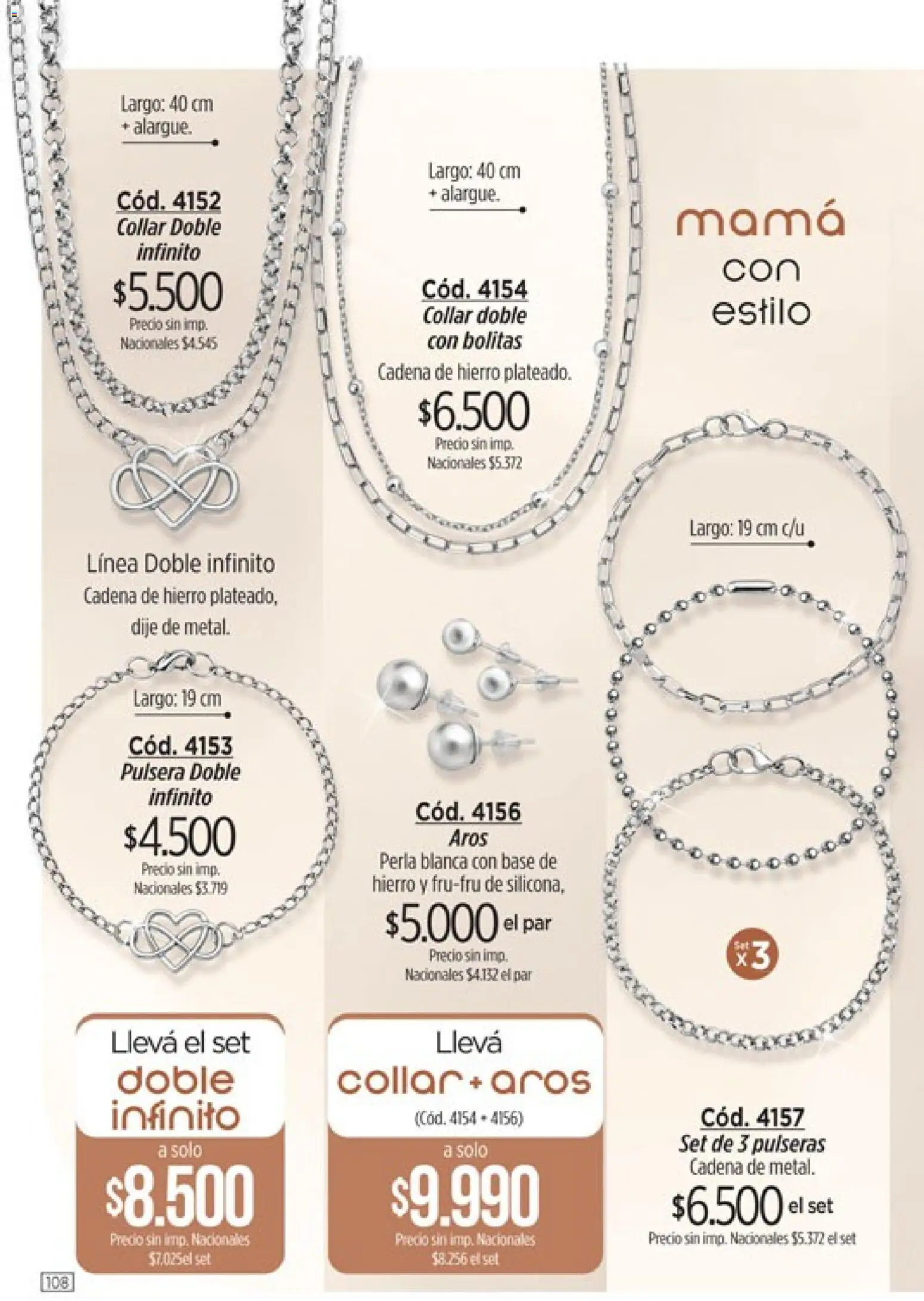 Catálogo Amodil Campaña 14 │ válido desde el 07/08/2026 | Página: 108 | Productos: Pulsera, Collar, Aros, Cadena