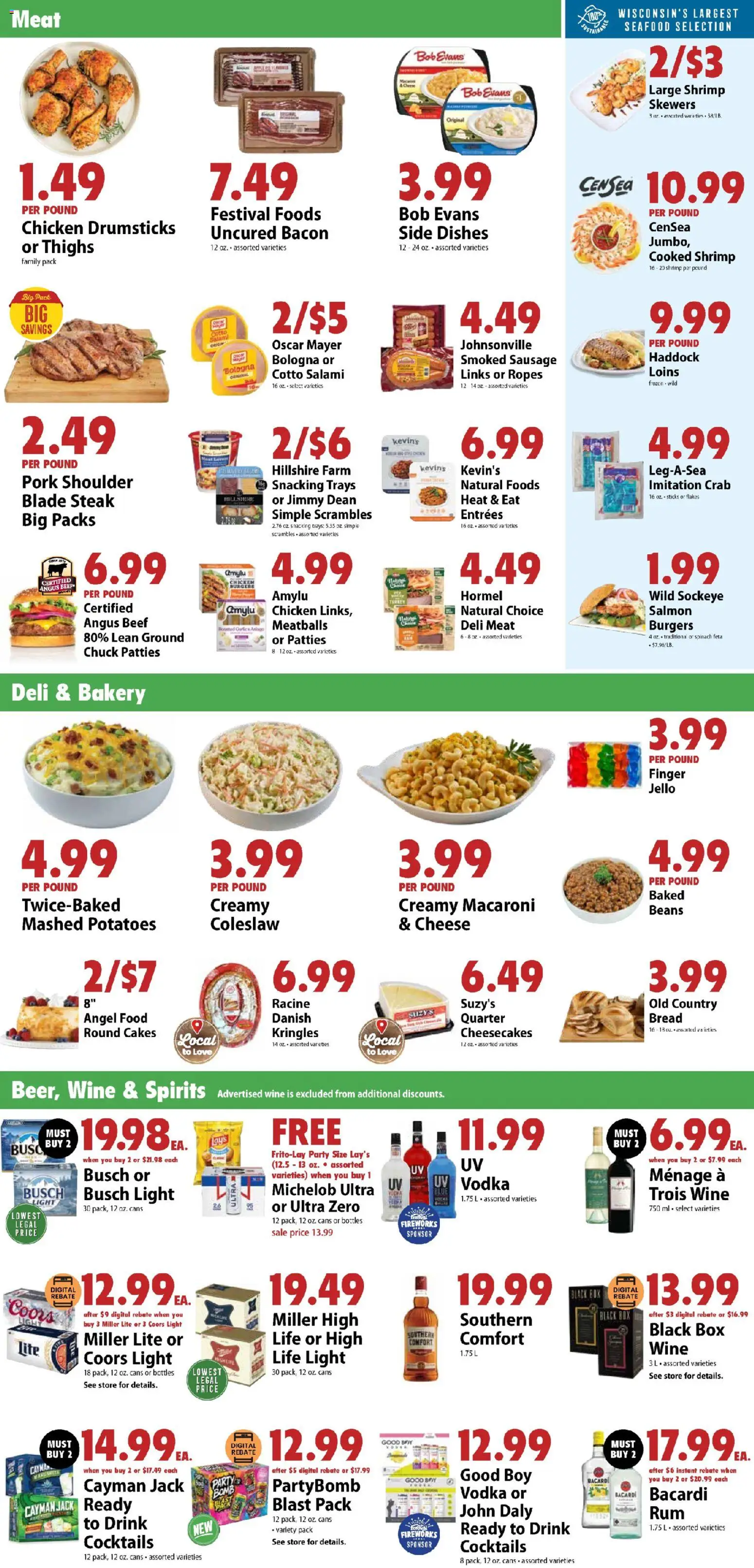 Festival Foods Weekly Ad - valid from 10.06.2026 | Page: 3 | Products: Bakery, Cheese, Wine, Seafood