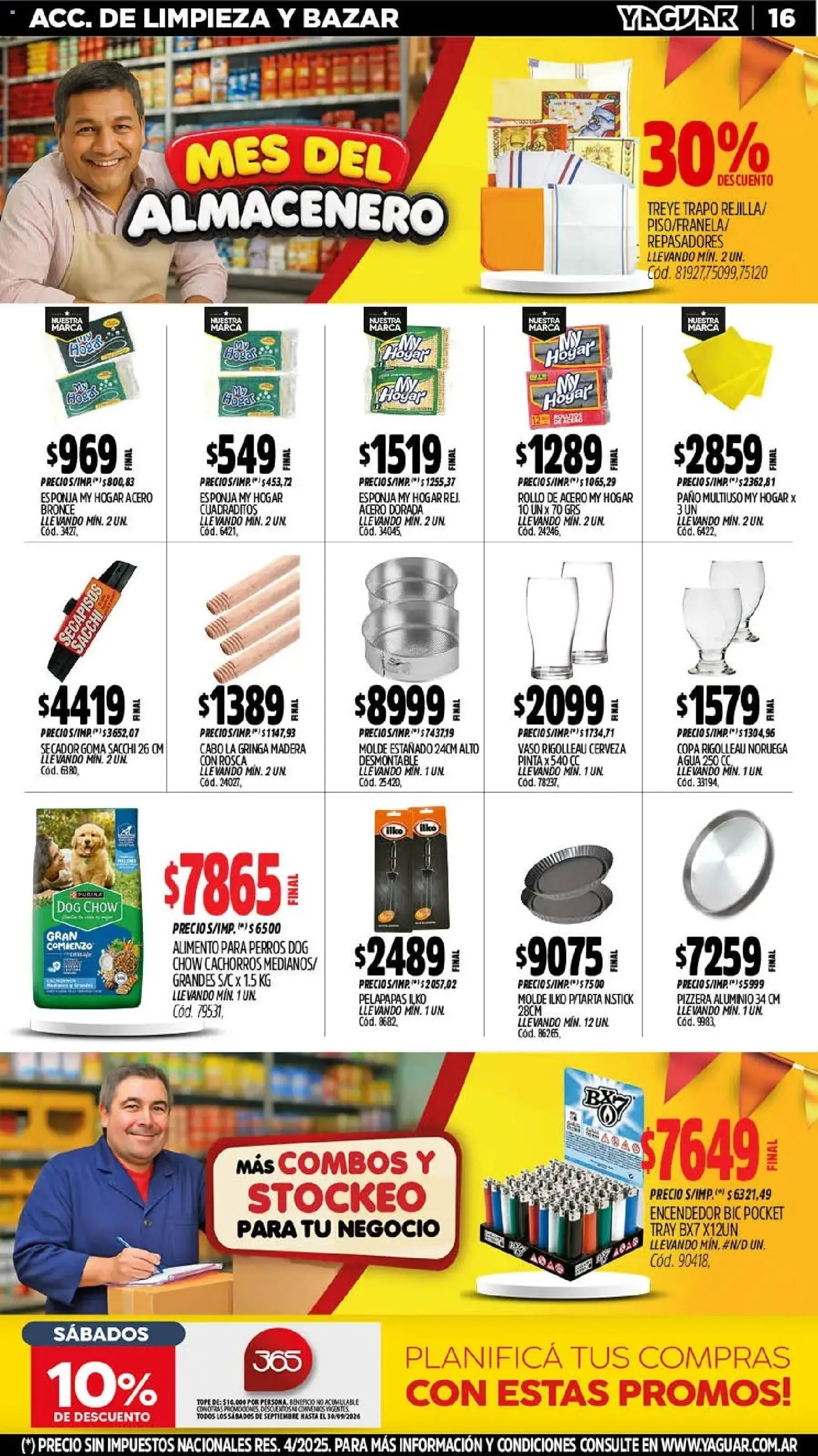 Yaguar - Oferta Semanal Chaco │ válido desde el 28/09/2026 | Página: 16 | Productos: Encendedor, Pizzera, Molde, Cerveza