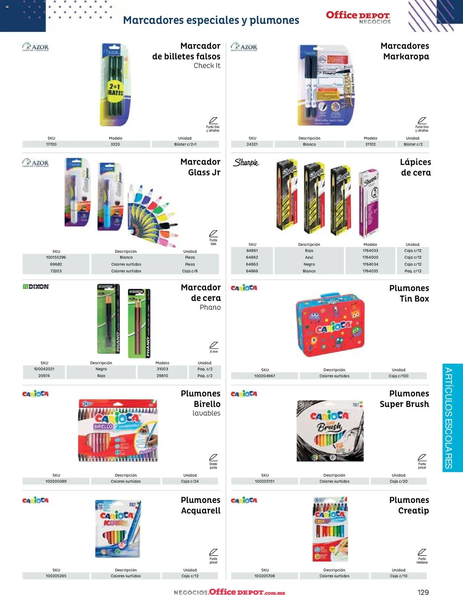 Nuevas ofertas de Office Depot válidas en toda la República Mexicana desde el 12/01/2026. ¡Encuentra las mejores ofertas en Office Depot catálogo 2026! | Página: 131 | Productos: Pincel, Cera, Caja