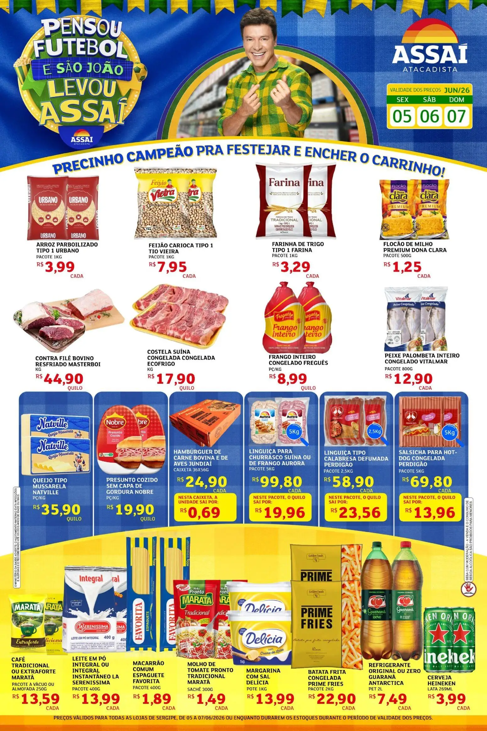 Assaí Atacadista Folheto - válido de 04.06.2026 | Página: 1 | Produtos: Espaguete, Presunto, Carne, Hambúrguer