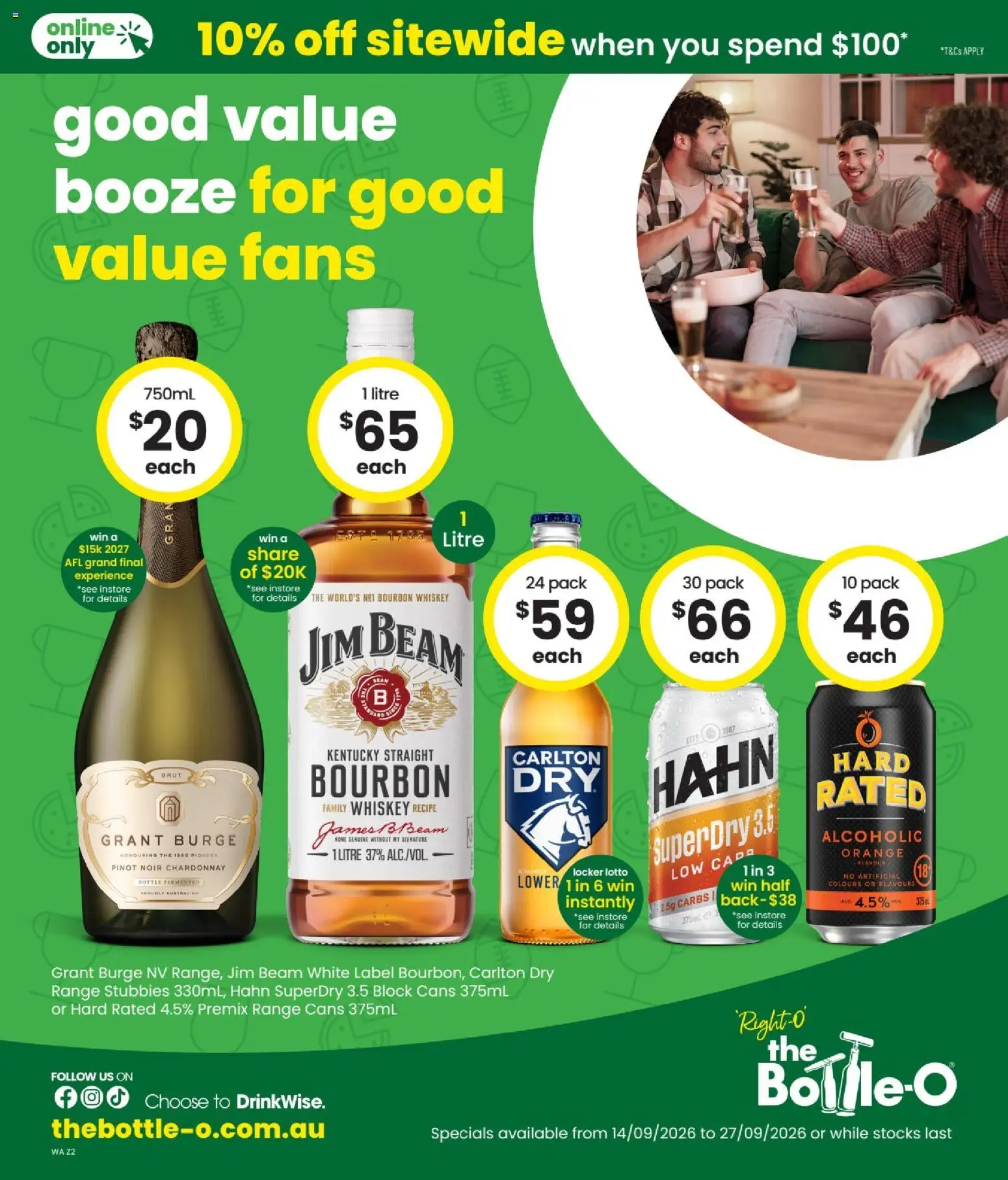 The Bottle O Monday, September 14 Top Hampers