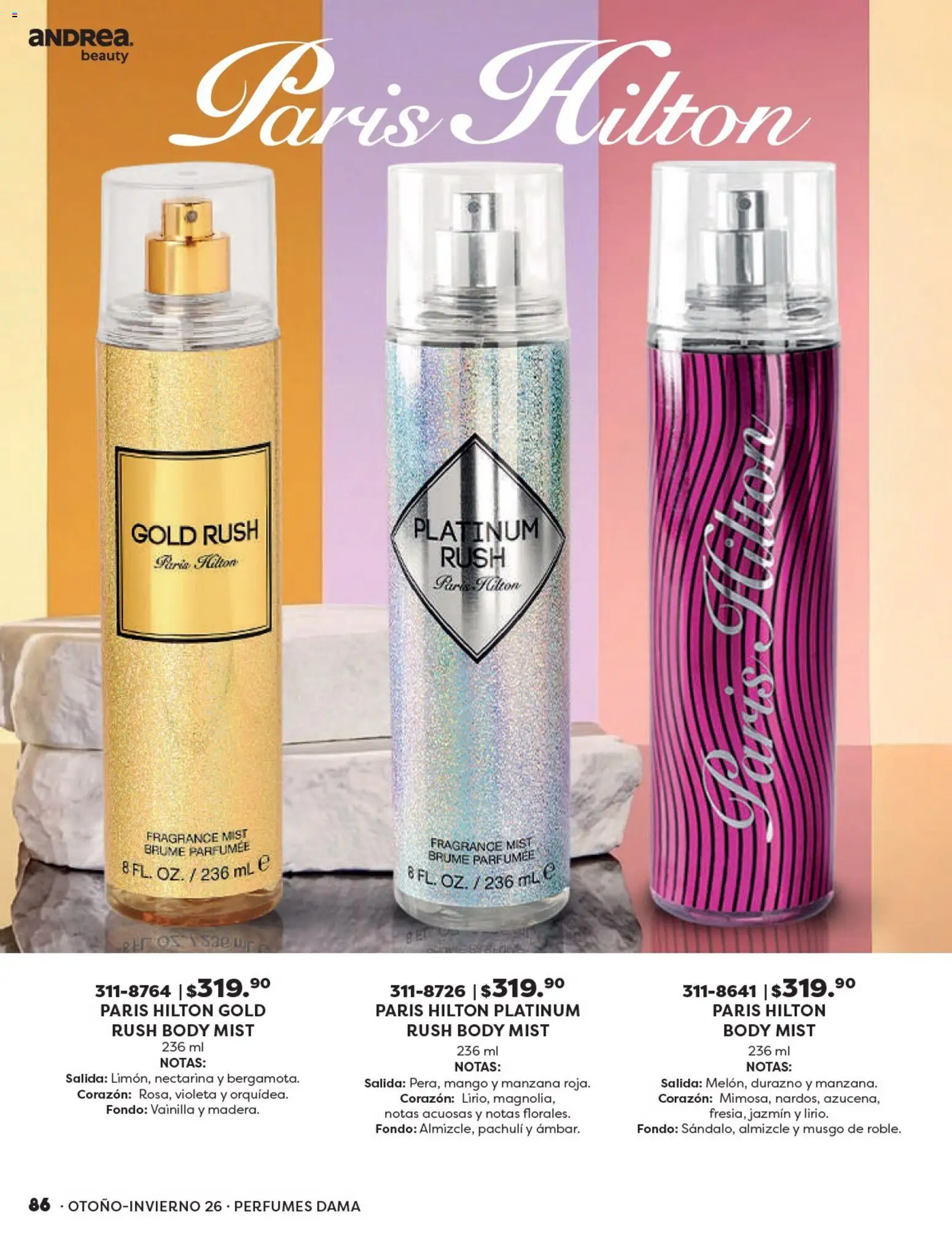 Nuevas ofertas de Andrea válidas en toda la República Mexicana desde el 23/08/2026. ¡Encuentra las mejores ofertas en Andrea catálogo Beauty! | Página: 86 | Productos: Manzana, Mango, Vainilla, Perfumes