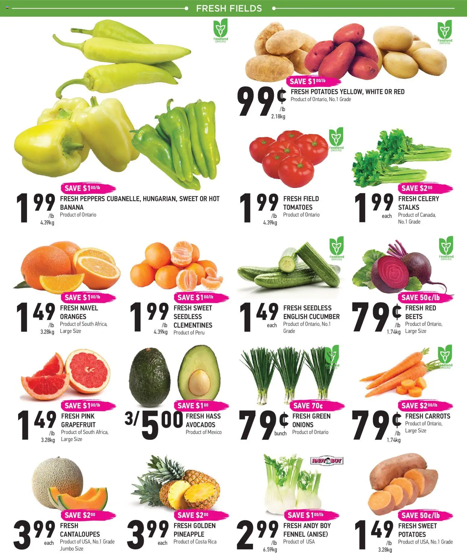 Coppas Fresh Market flyer valid from Sep 17, 2026 | Page: 2 | Products: Pineapple, Carrots, English cucumber, Oranges