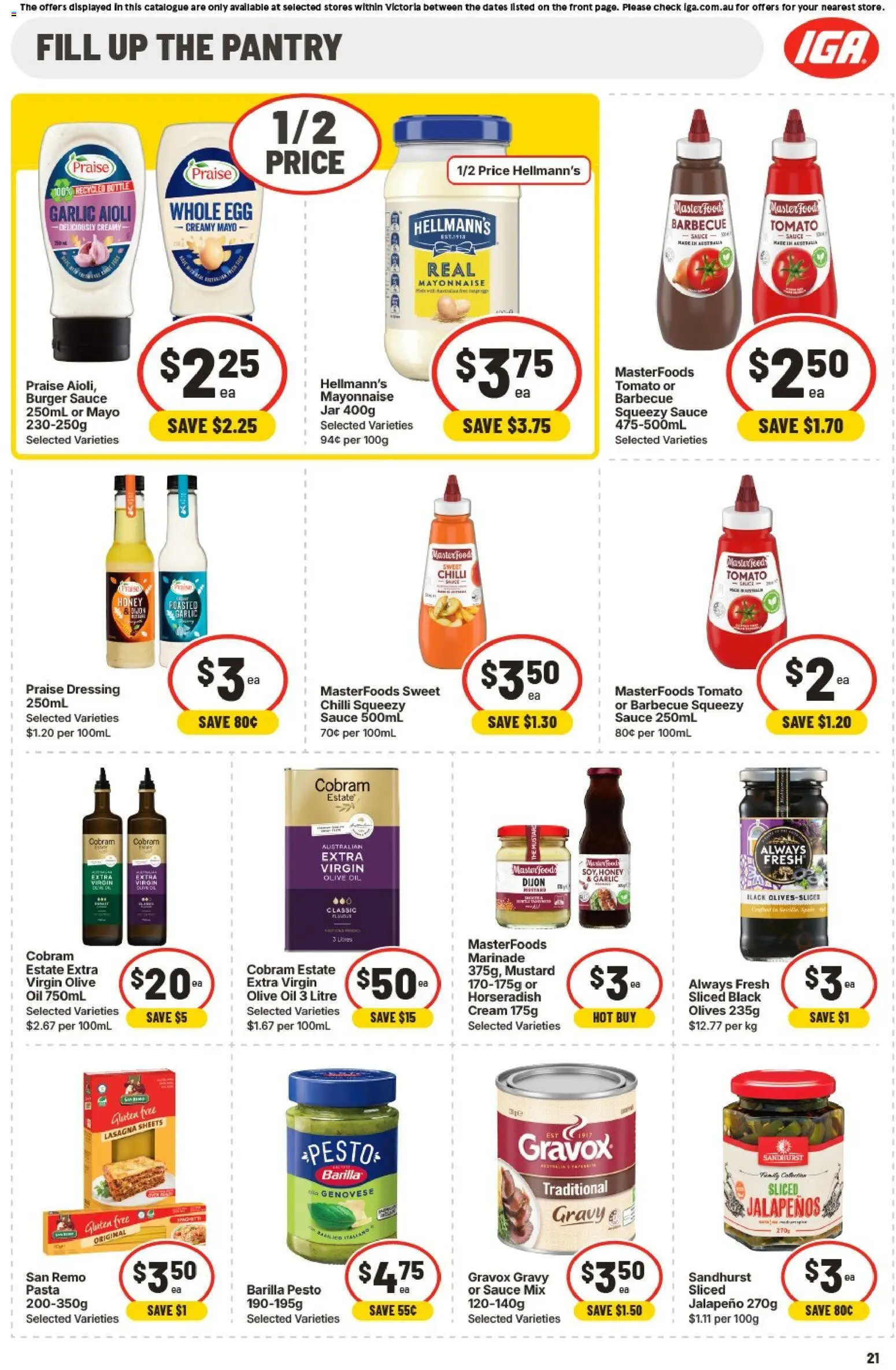 IGA catalogue - valid from 15.04.2026 | Page: 22 | Products: Oil, Honey, Olive oil, Mayonnaise