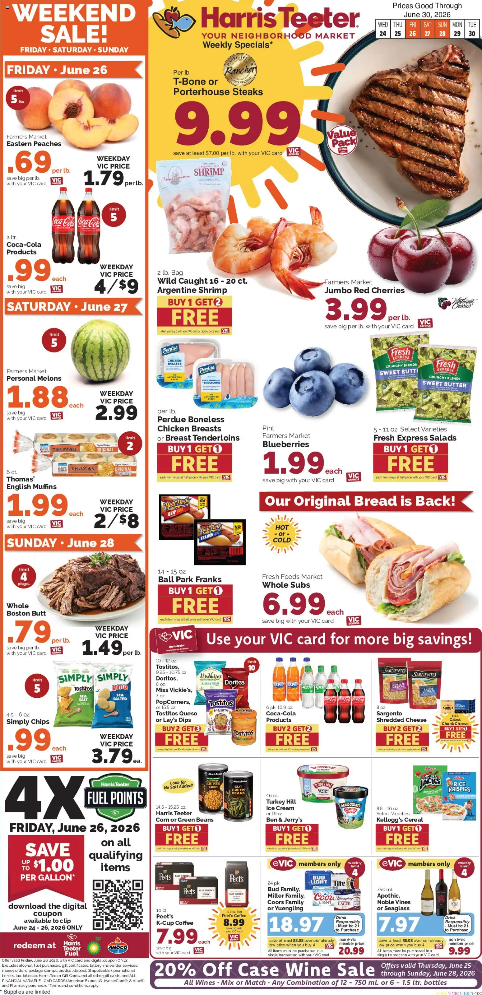 Harris Teeter Weekly Ad - valid from 06/24/2026 | Page: 1 | Products: Cheese, Cream, Blueberries, Jacks