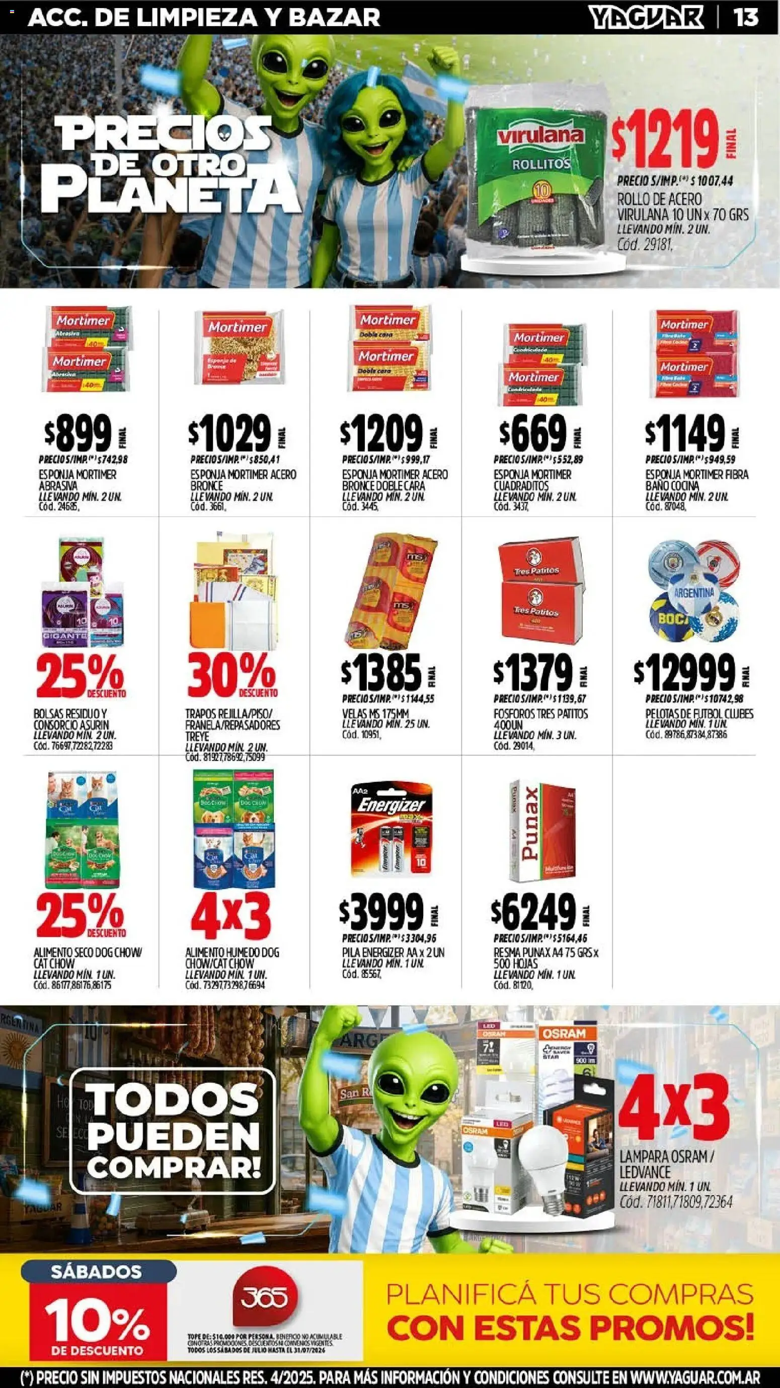 Yaguar - Oferta Semanal Chaco │ válido desde el 06/07/2026 | Página: 14 | Productos: Fósforos, Pila, Baño, Lámpara