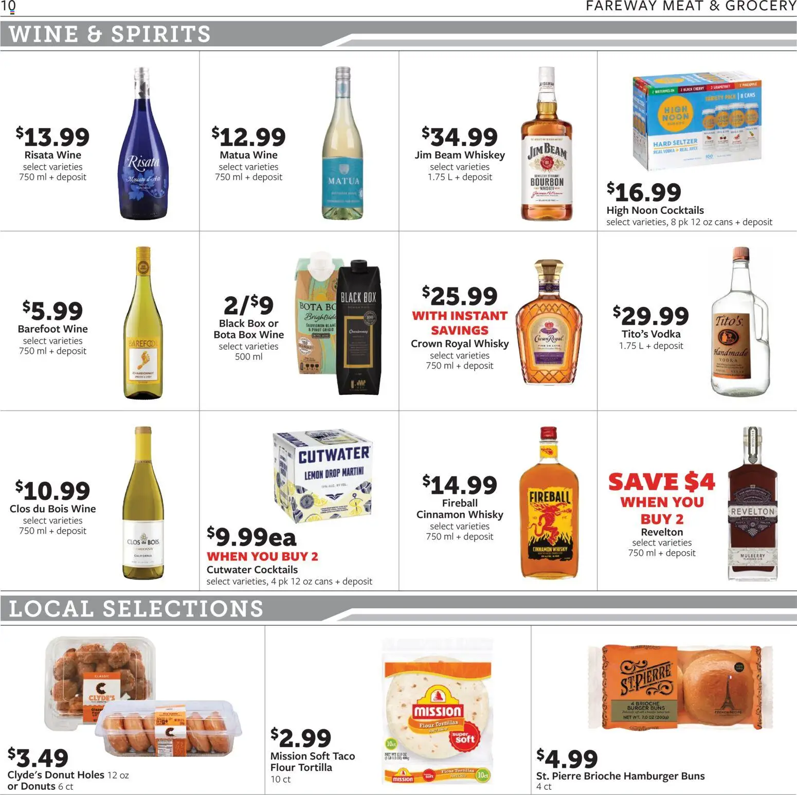 Fareway Weekly Ad - valid from 09/07/2026 | Page: 10 | Products: Martini, Hamburger, Whiskey, Tortillas
