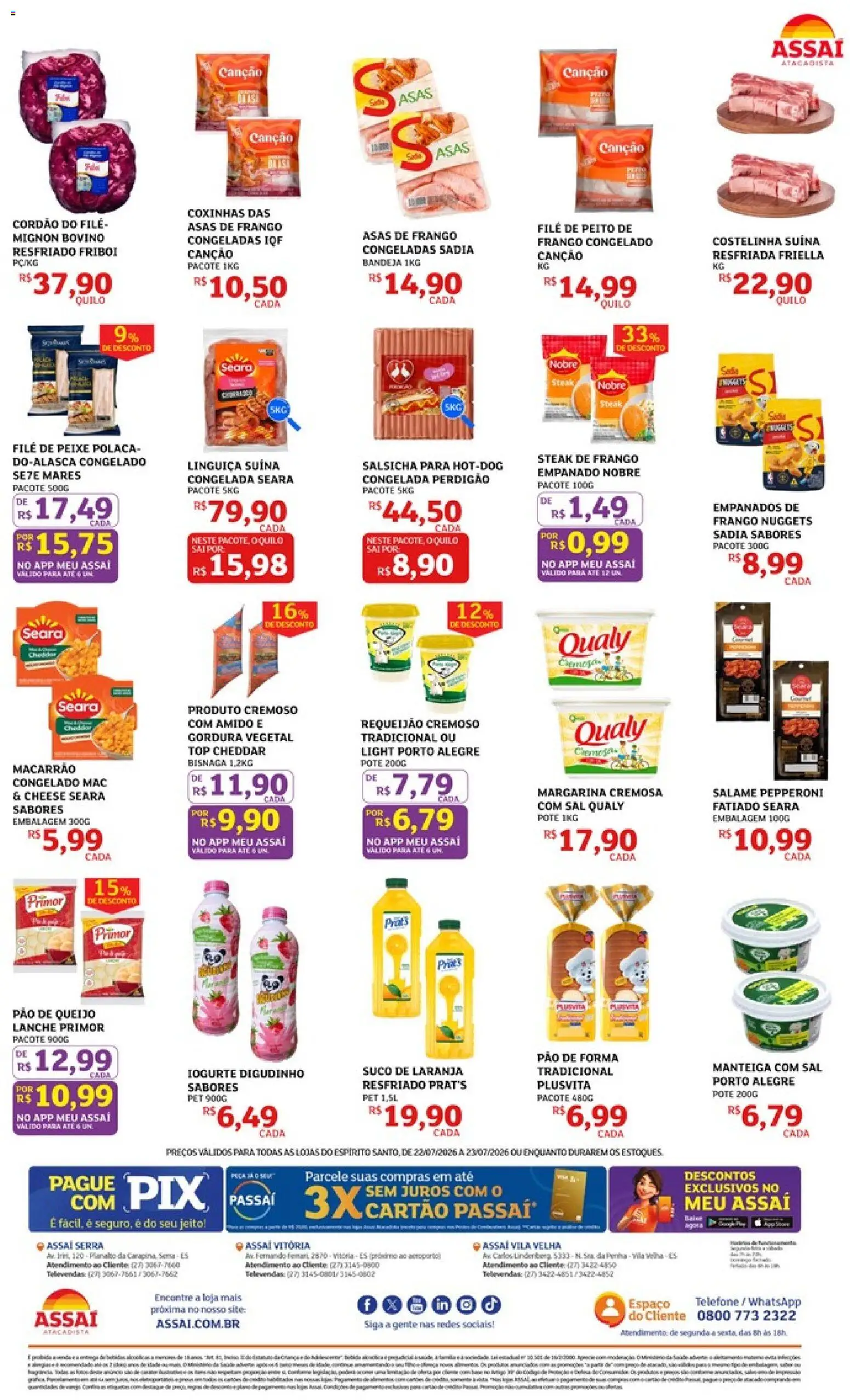 Assaí Atacadista Folheto - válido de 22/07/2026 | Página: 2 | Produtos: Queijo, Salame, Sal, Requeijão