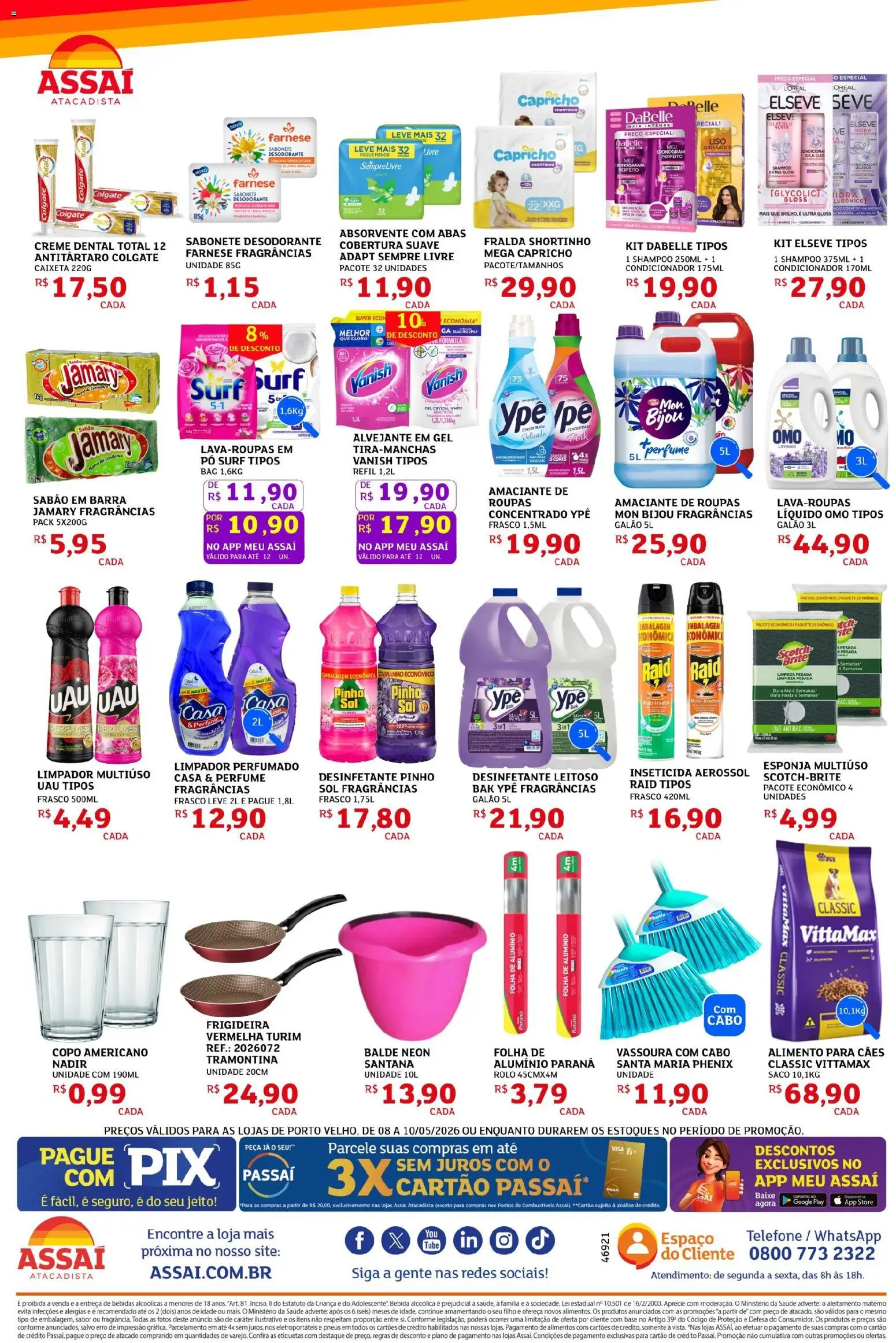 Assaí Atacadista Folheto - válido de 08.05.2026 | Página: 4 | Produtos: Rolo, Amaciante, Desinfetante, Inseticida
