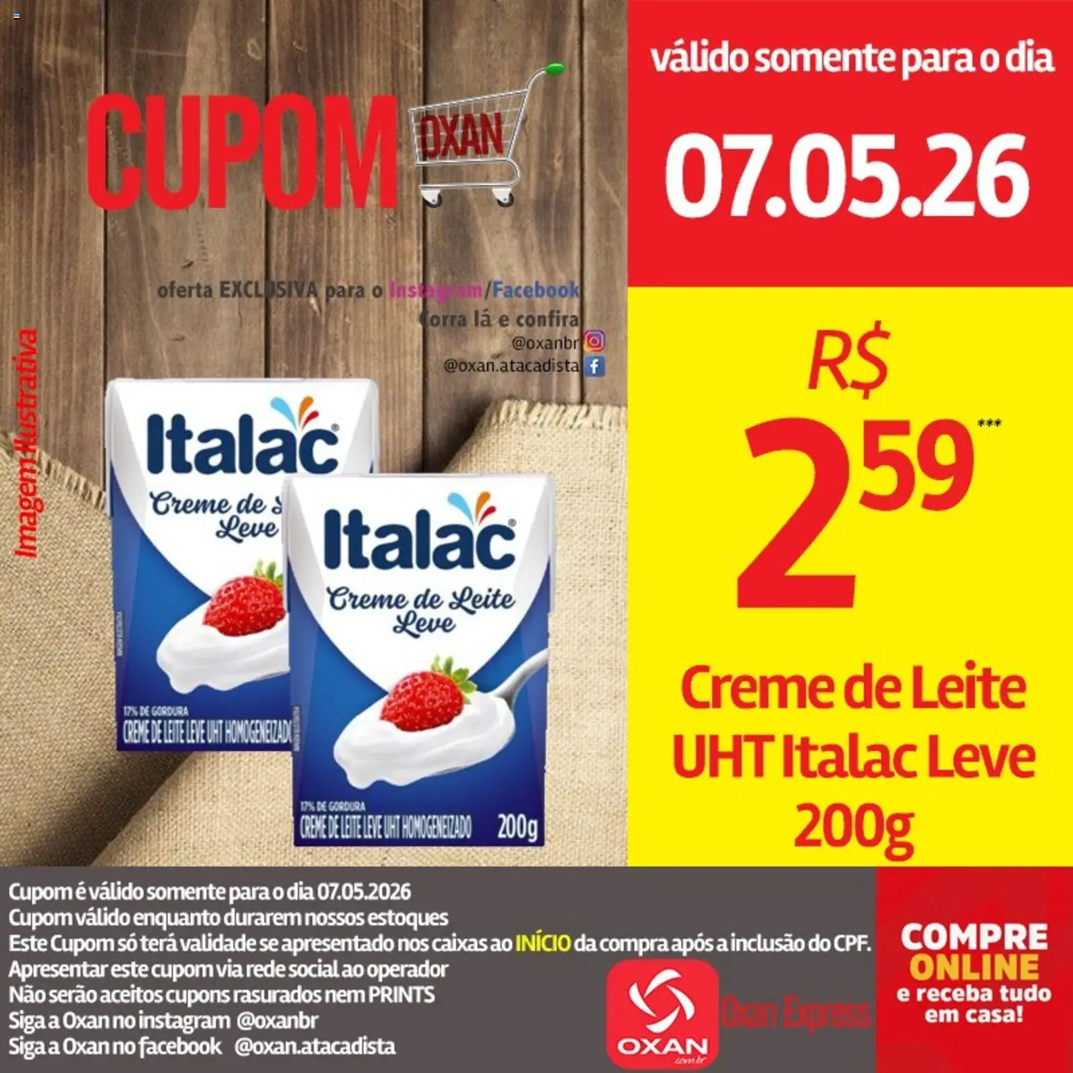 Oxan Atacadista Folheto - válido de 07.05.2026 | Página: 15 | Produtos: Leite, Creme, Creme de leite