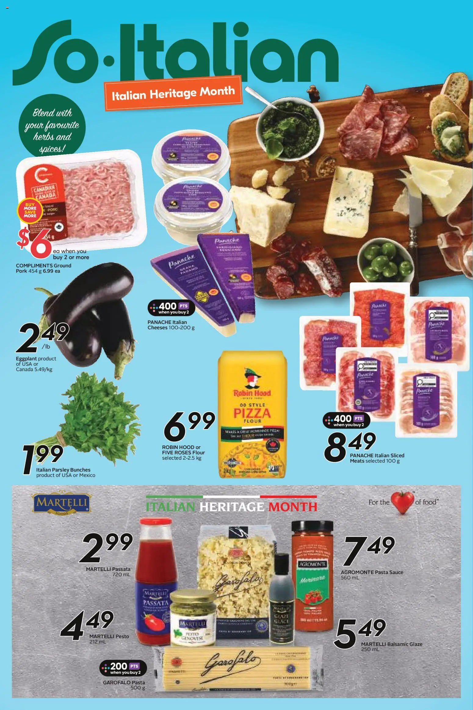 Sobeys flyer valid from 04.06.2026 | Page: 19 | Products: Pasta, Pizza, Pork