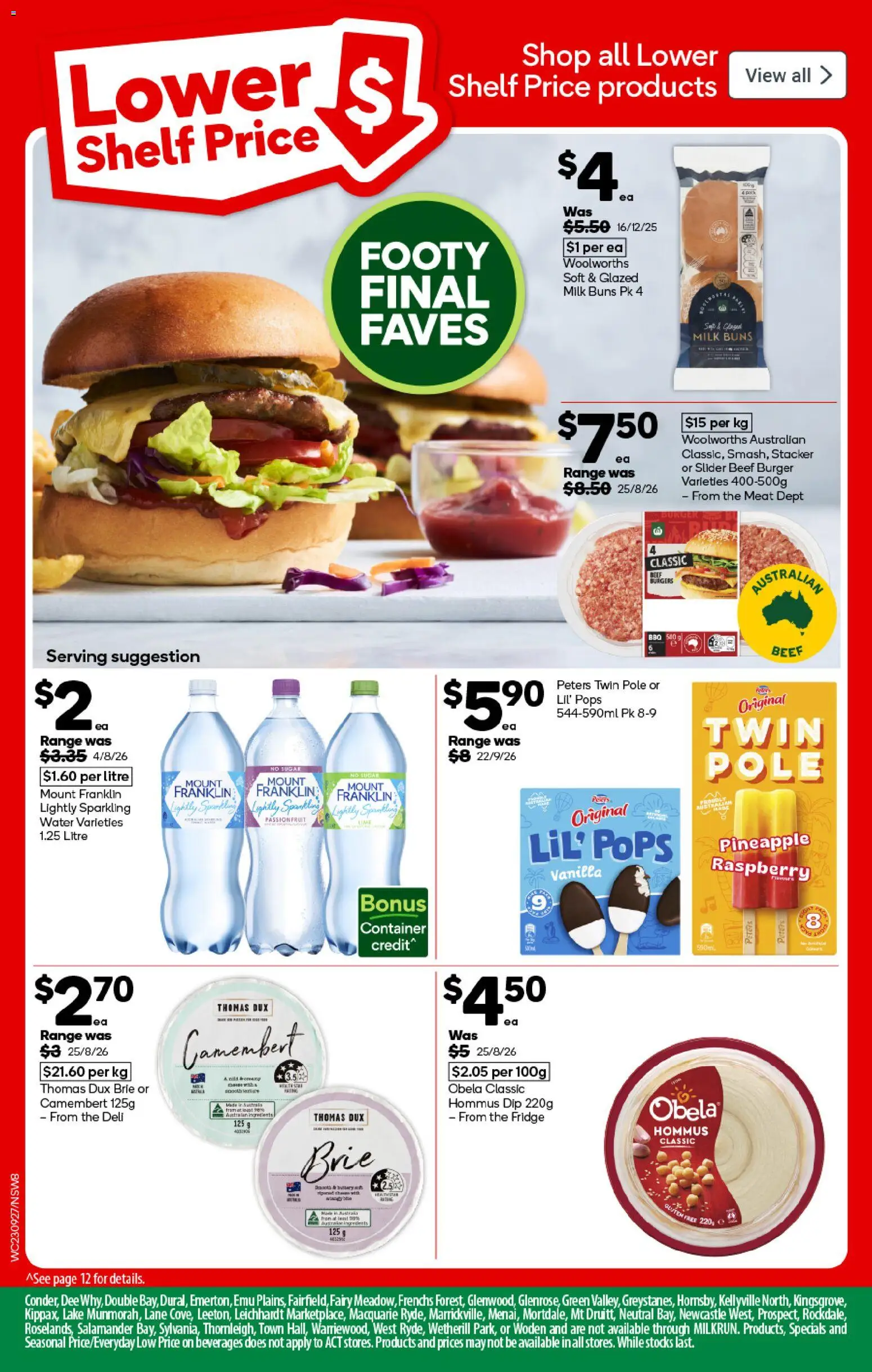 Woolworths catalogue - valid from 23/09/2026 | Page: 8 | Products: Shelf, Milk, Camembert, Water