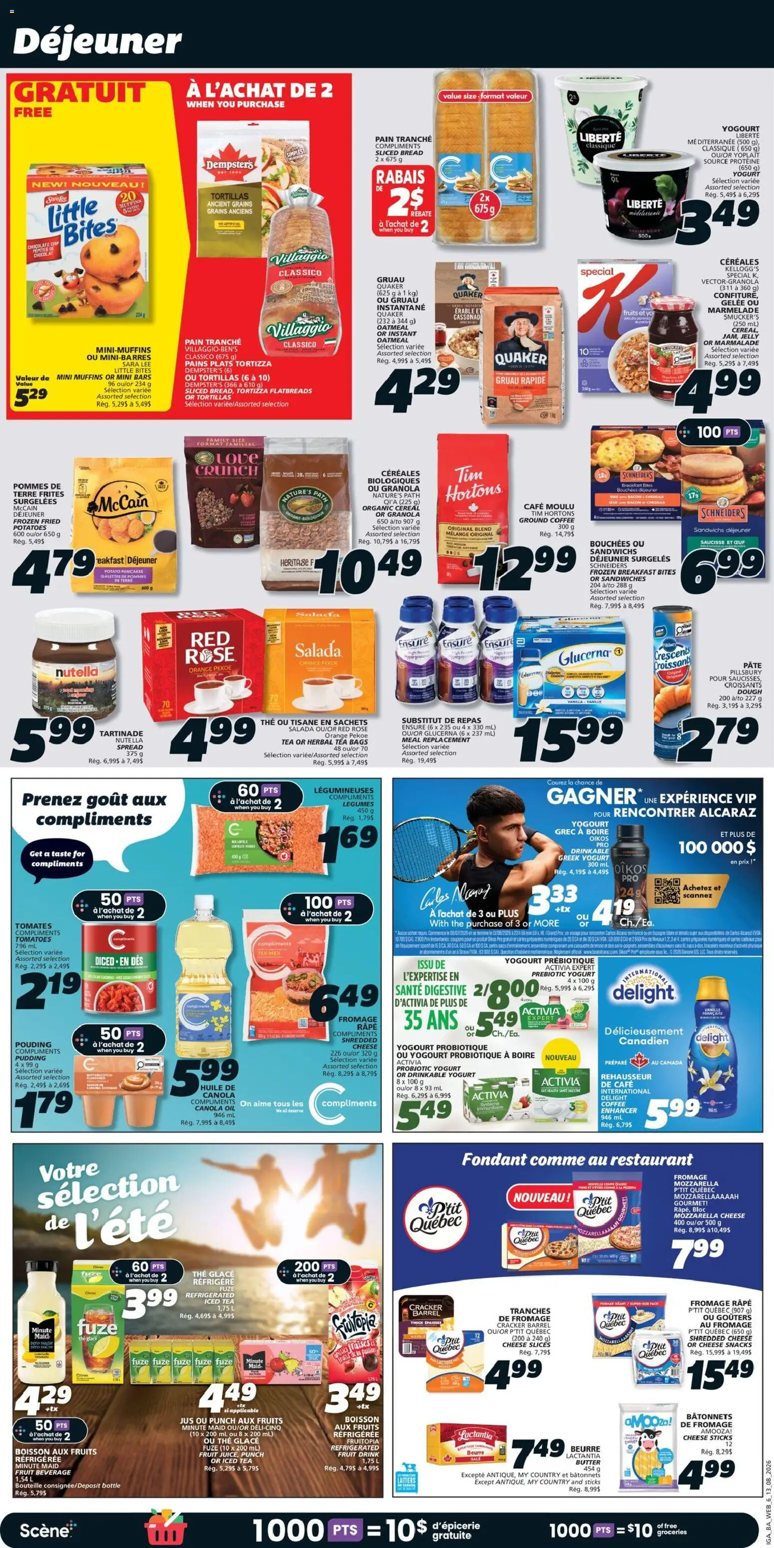 IGA flyer valid from Aug 13, 2026 | Page: 11 | Products: Bacon, Croissant, Greek yogurt, Snacks