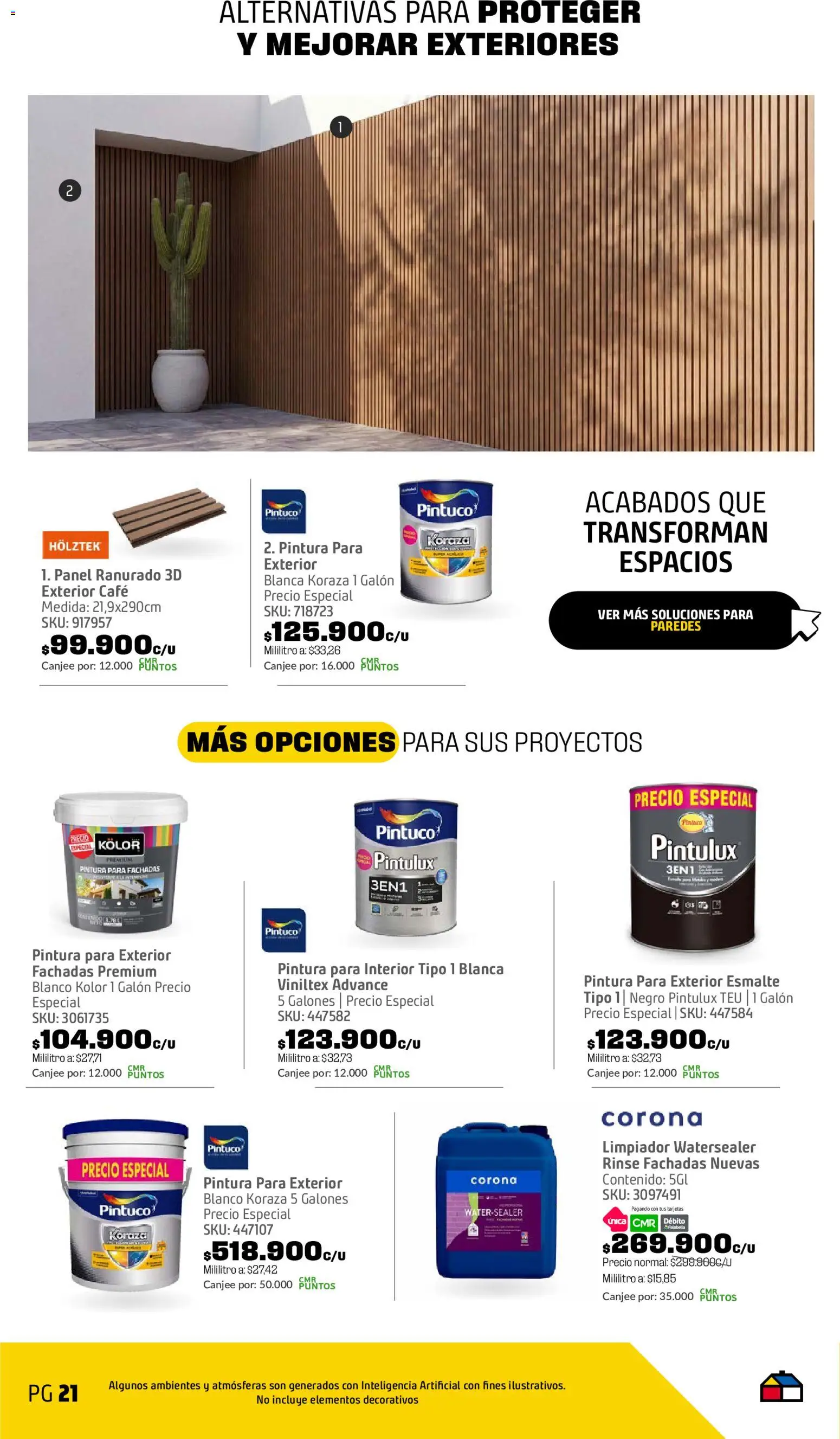 Homecenter revista - valida desde el 08/09/2026 | Página: 22 | Productos: Pintura, Limpiador, Café