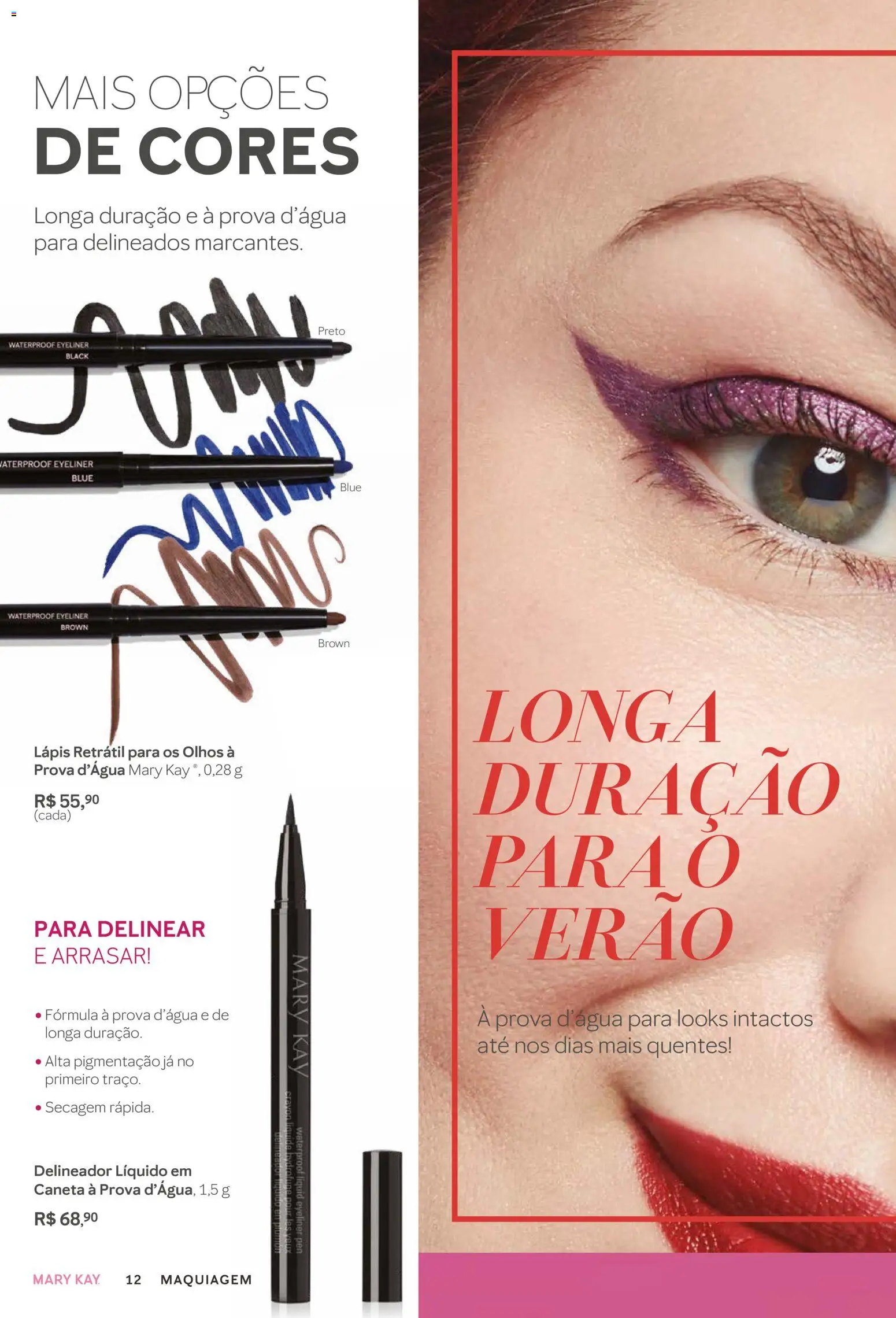 Mary Kay Folheto - válido de 01.01.2026 | Página: 12 | Produtos: Maquiagem, Delineador, Lápis, Caneta