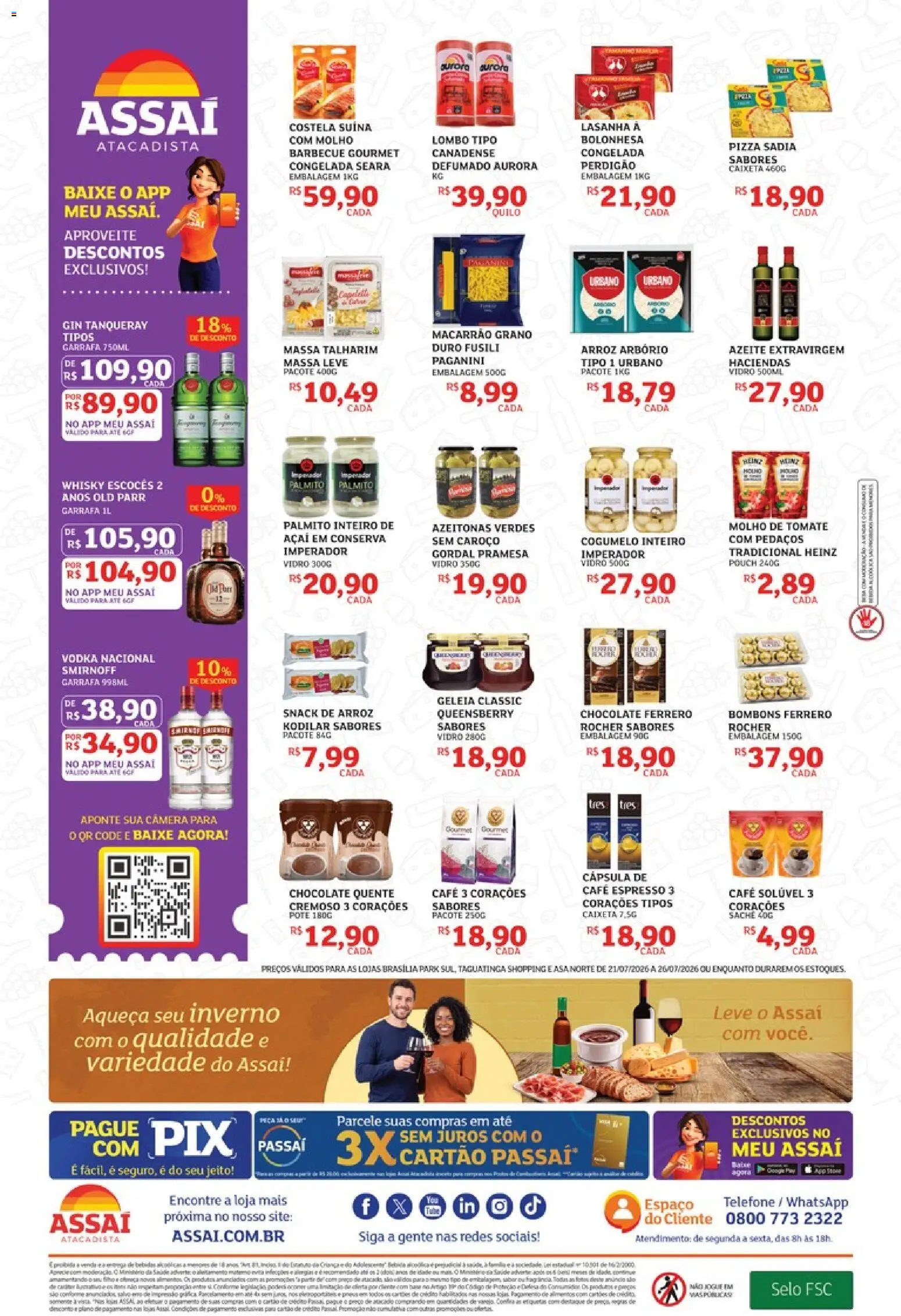 Assaí Atacadista Folheto - válido de 21/07/2026 | Página: 2 | Produtos: Fusili, Molho de tomate, Pizza, Câmera