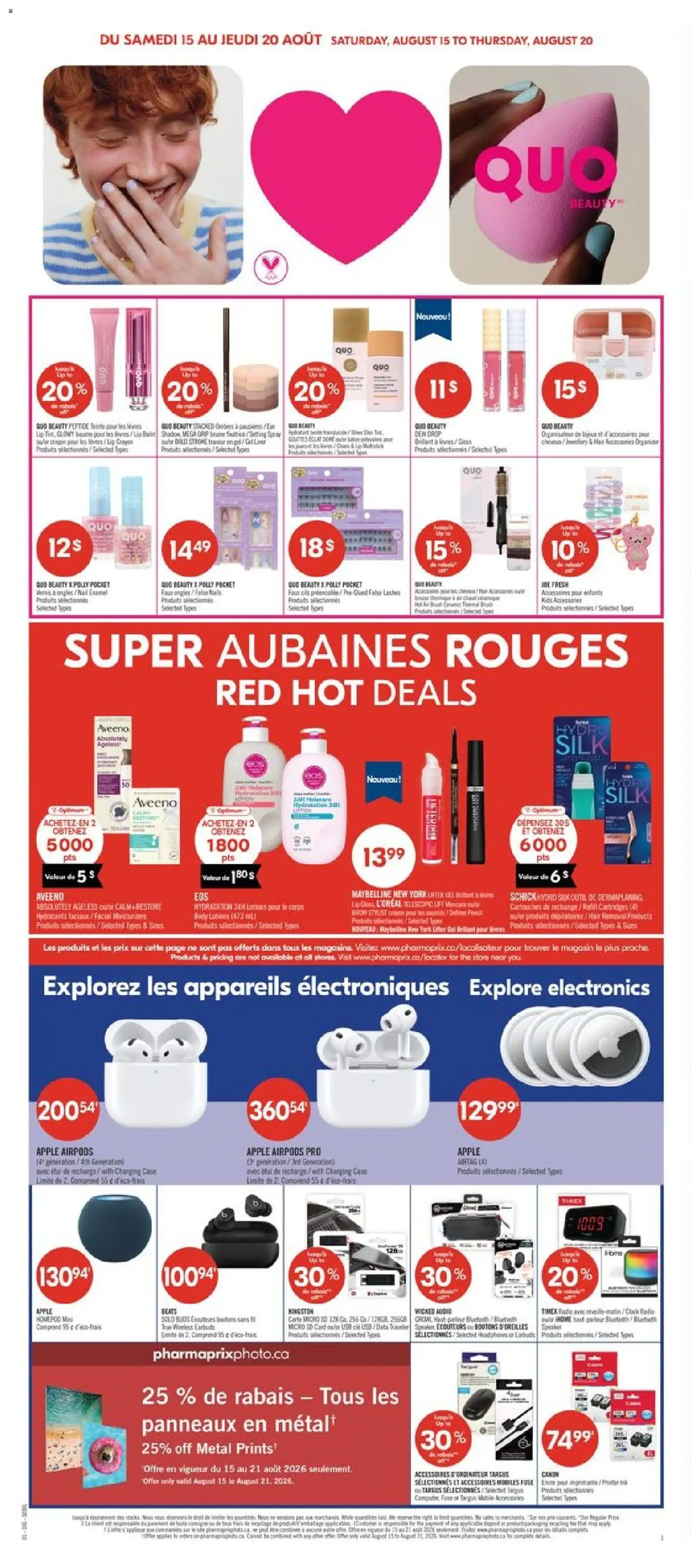 Pharmaprix flyer valid from Aug 14, 2026 | Page: 8 | Products: Audio, Radio, Case, Robot