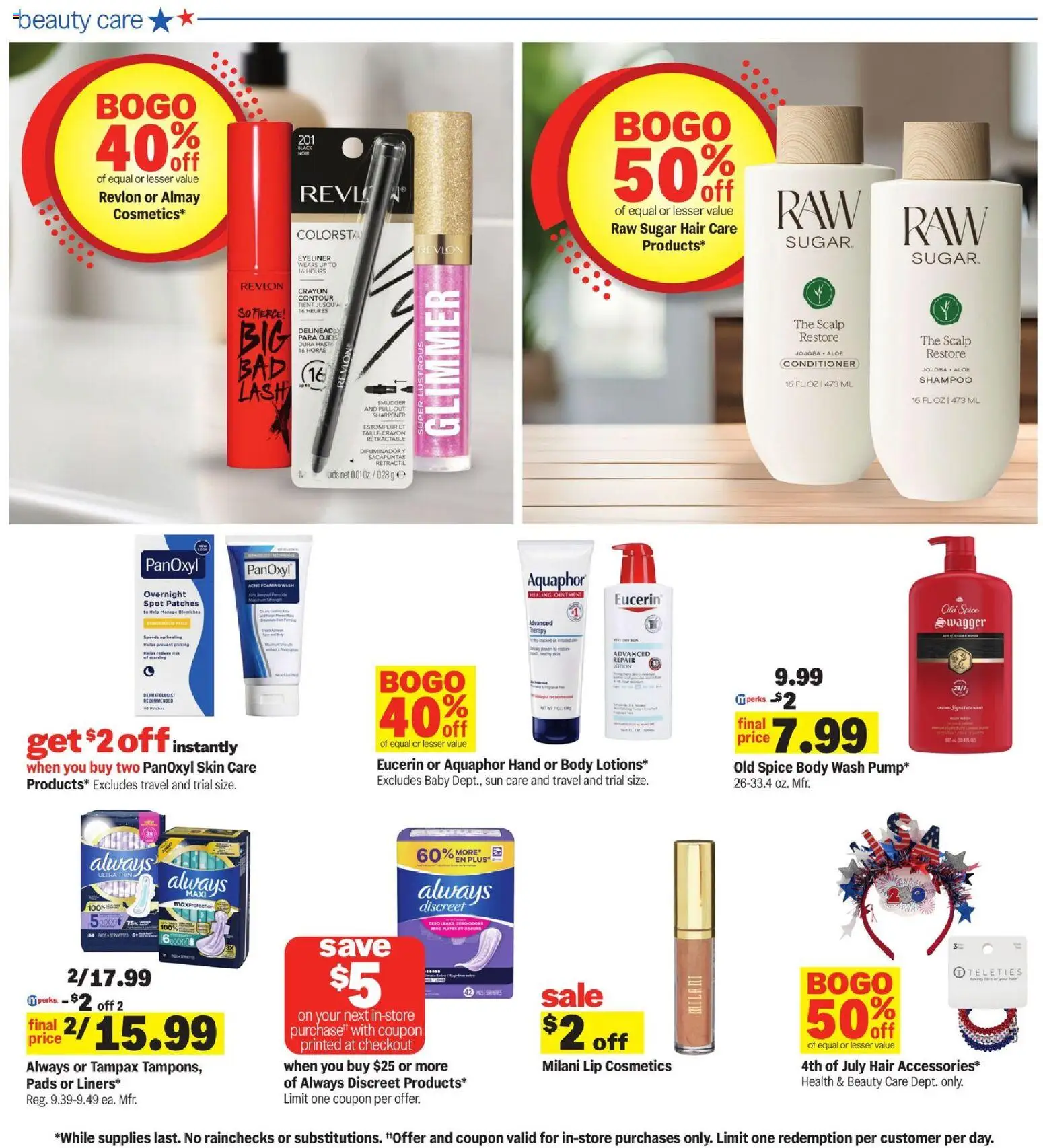 Meijer Weekly Ad - MI - valid from 06/24/2026 | Page: 45 | Products: Shampoo, Conditioner, Pads, Body Wash