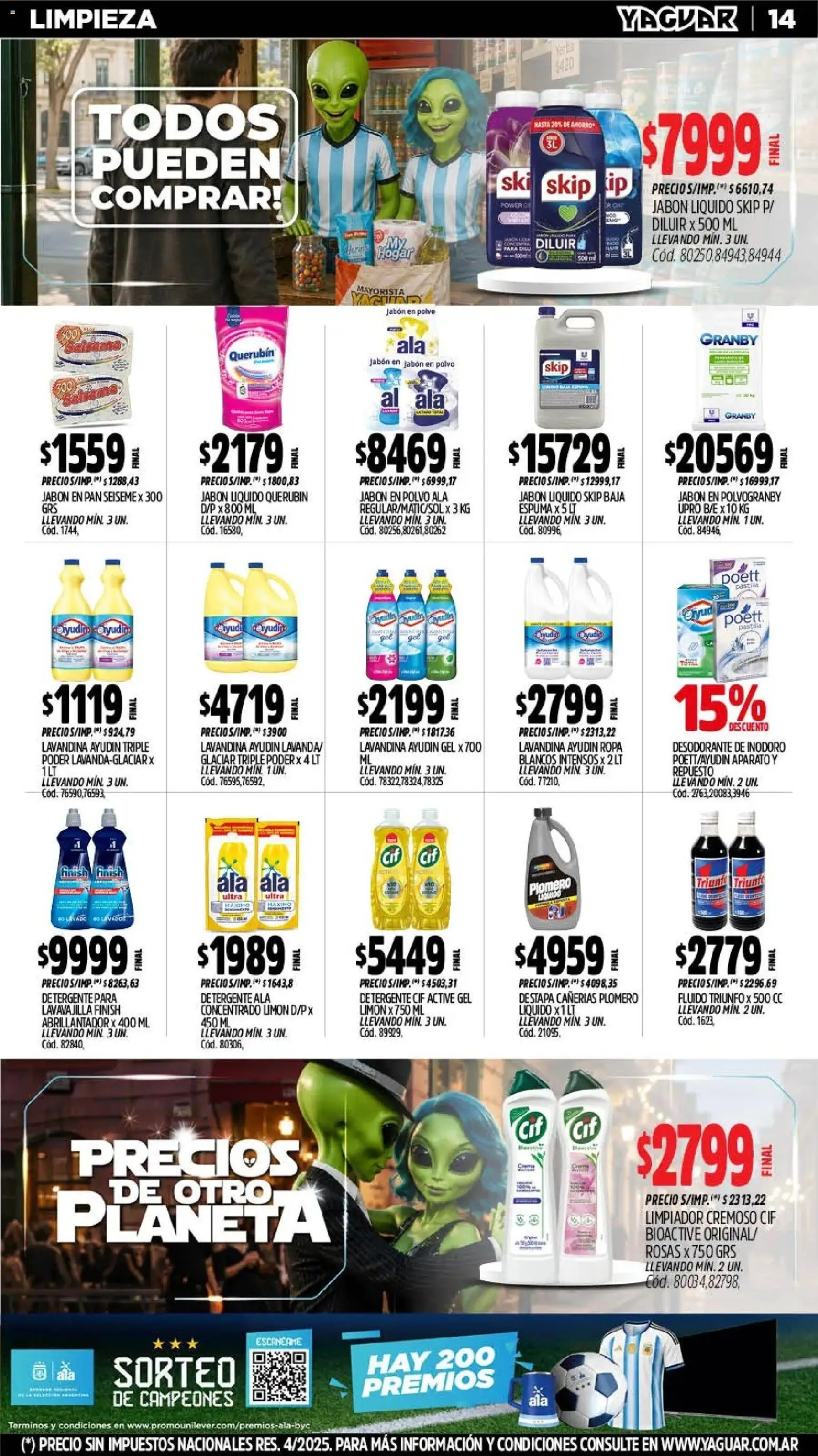 Yaguar - Oferta Semanal Parque Chacabuco │ válido desde el 13/07/2026 | Página: 15 | Productos: Polvo, Jabón en polvo, Detergente, Ropa