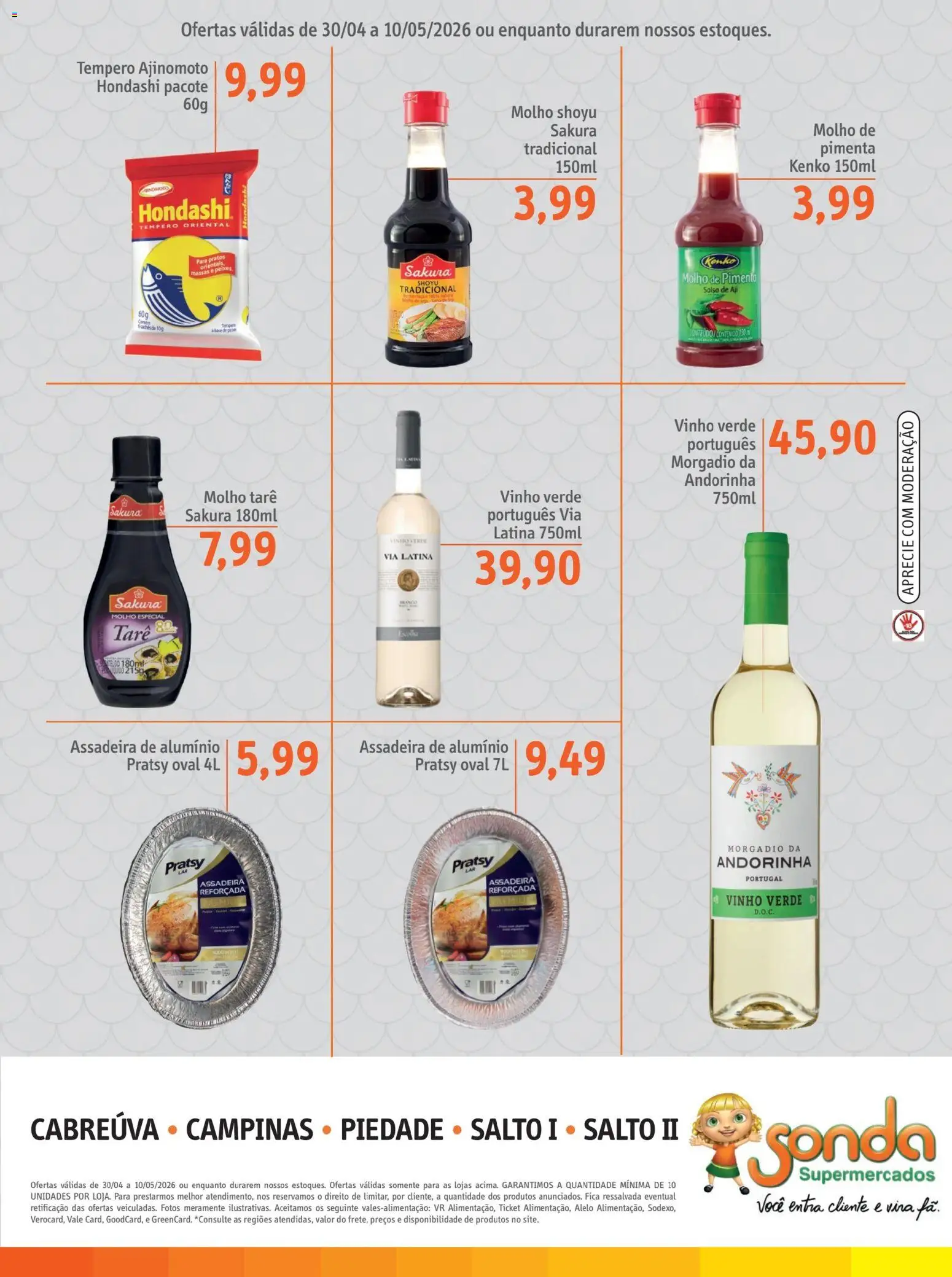 Sonda Folheto - válido de 30.04.2026 | Página: 4 | Produtos: Pimenta, Molho shoyu, Vinho, Assadeira