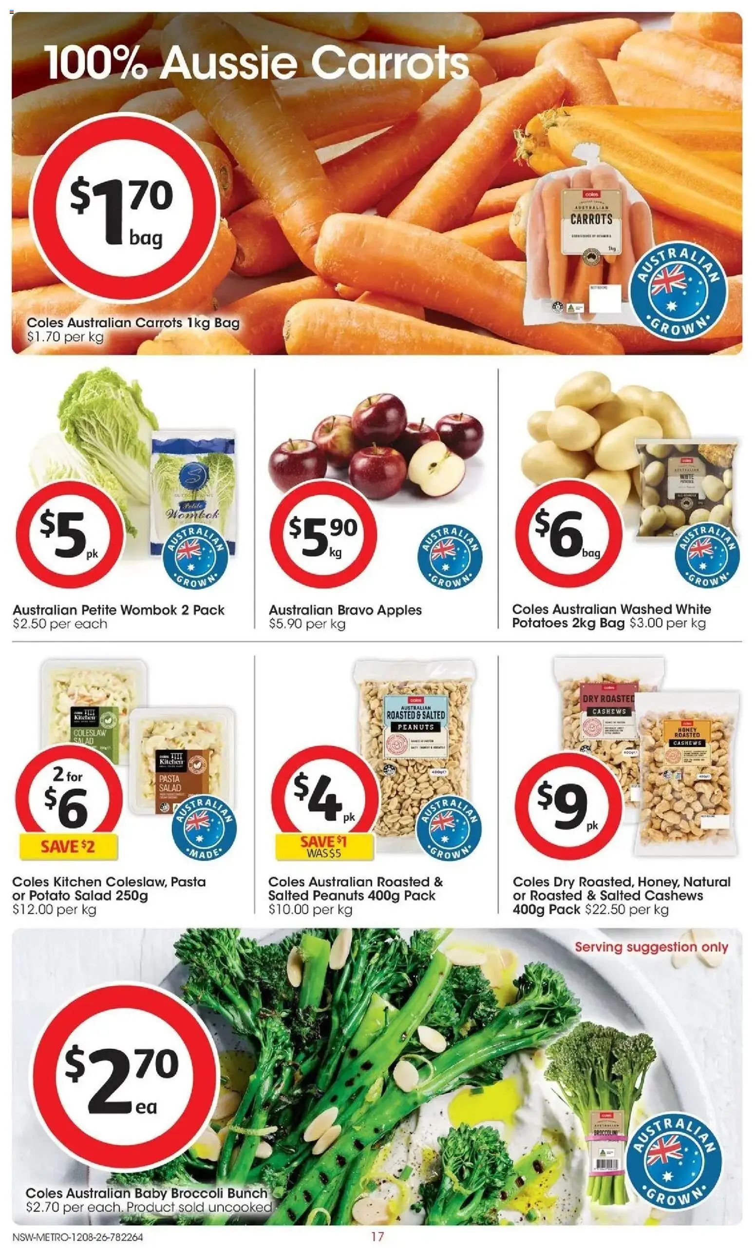 Coles catalogue - valid from 12/08/2026 | Page: 17 | Products: Apples, Pasta, Peanuts, Potatoes