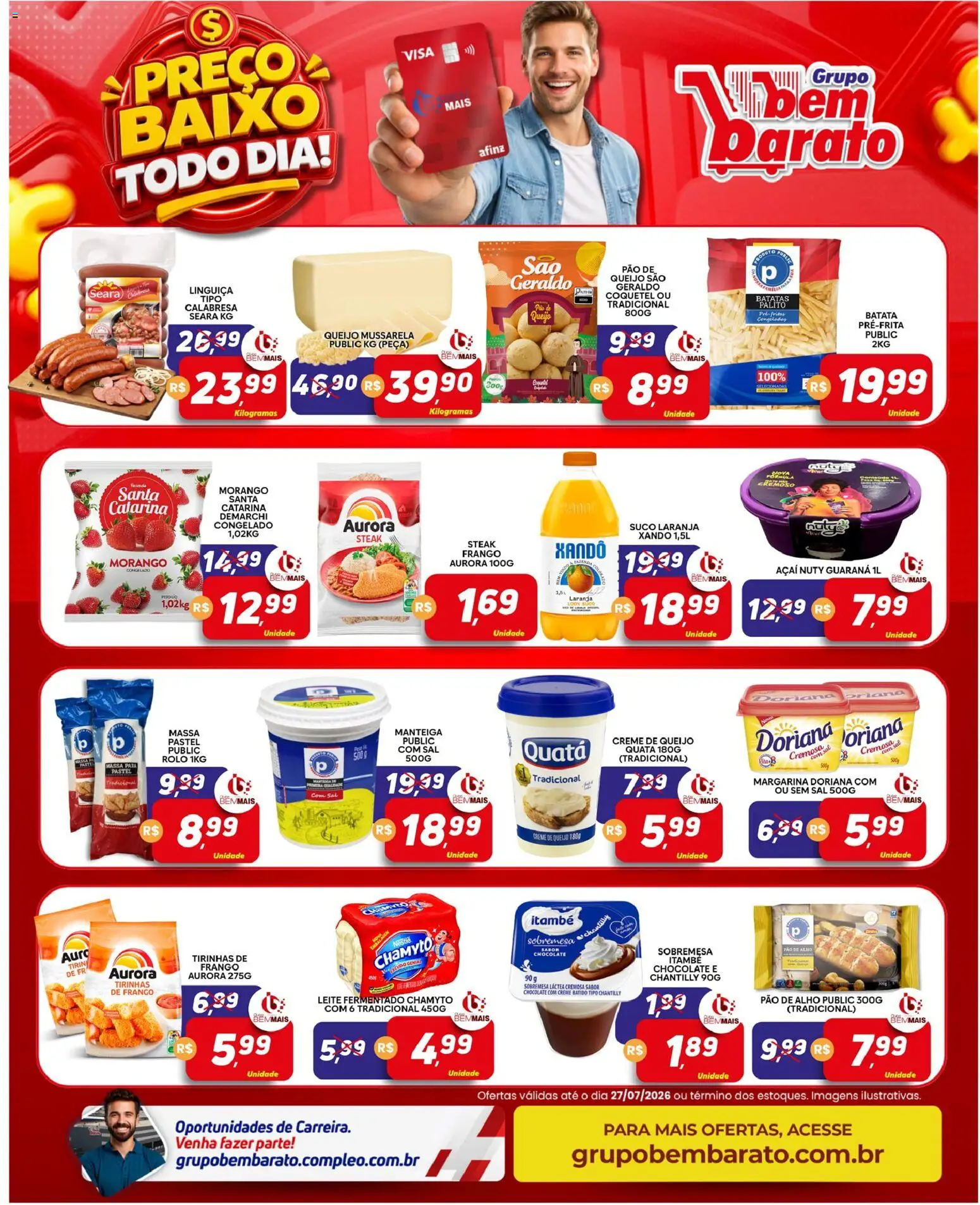 Supermercado Bem Barato Folheto - válido de 21/07/2026 | Página: 2 | Produtos: Pão, Suco, Batata, Leite fermentado