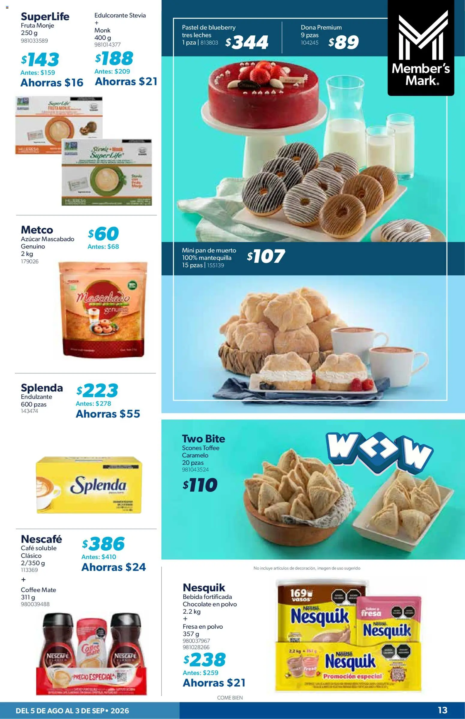 Nuevas ofertas de Sam's Club válidas en toda la República Mexicana desde el 05/08/2026. ¡Encuentra las mejores ofertas en Sam's Club catálogo! | Página: 13