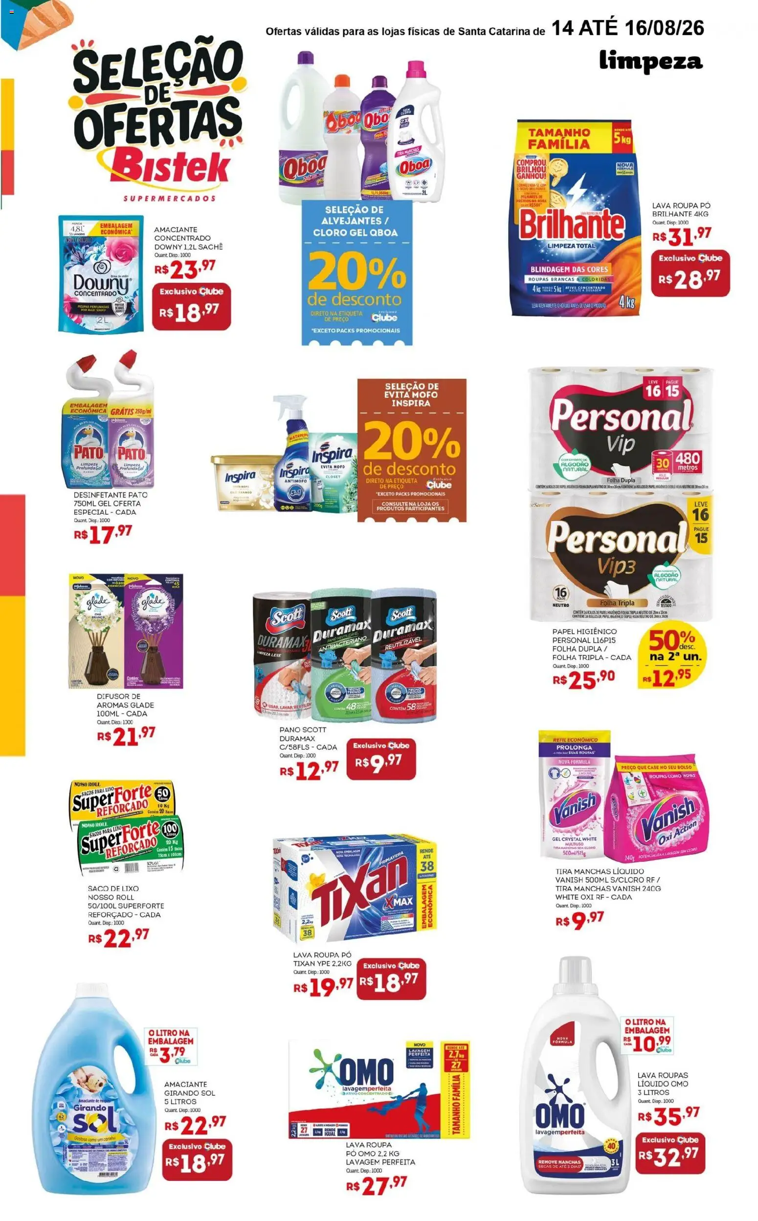 Bistek Supermercados Folheto - válido de 14/08/2026 | Página: 5 | Produtos: Tira manchas, Chá, Roupas, Antimofo