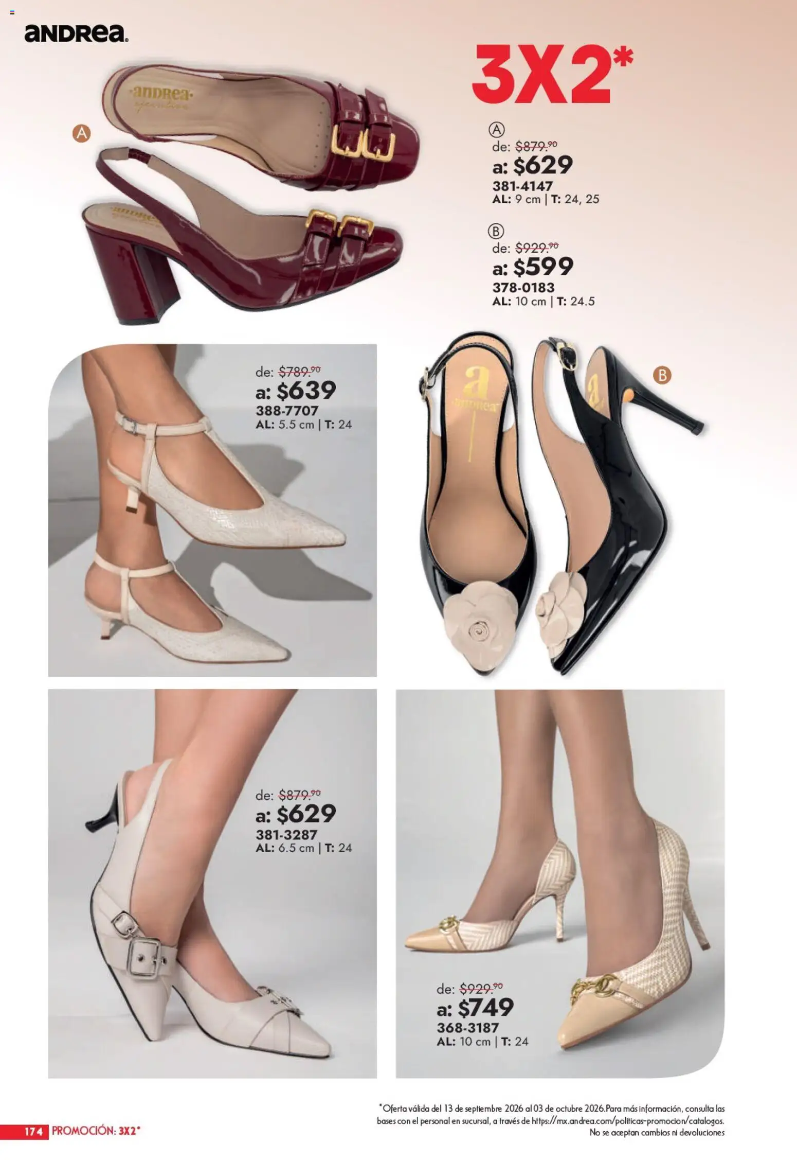 Nuevas ofertas de Andrea válidas en toda la República Mexicana desde el 13/09/2026. ¡Encuentra las mejores ofertas en Andrea catálogo Outlet! | Página: 174