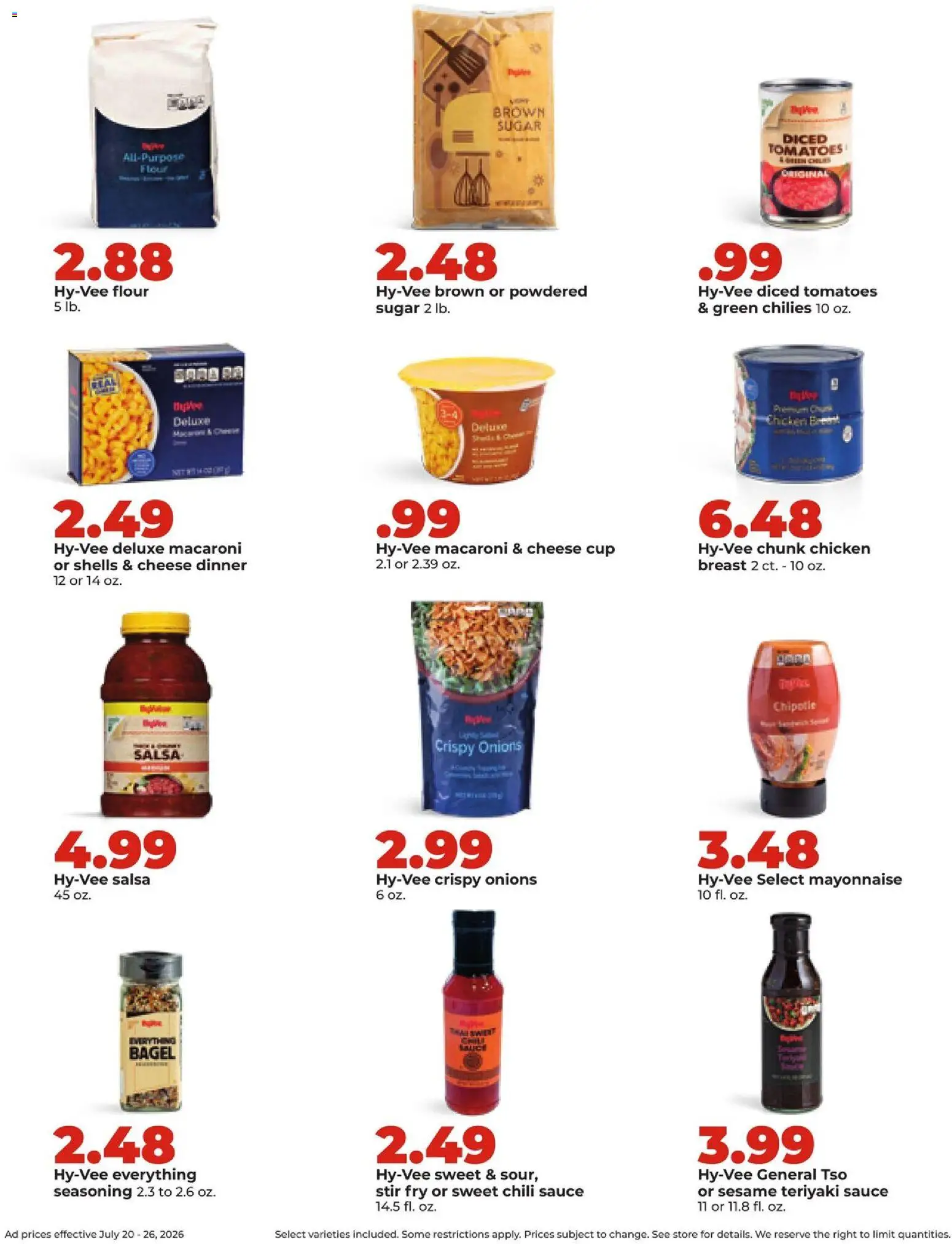 HyVee Weekly Ad - valid from 07/20/2026 | Page: 19 | Products: Cheese, Tomatoes, Mayonnaise, Sauce