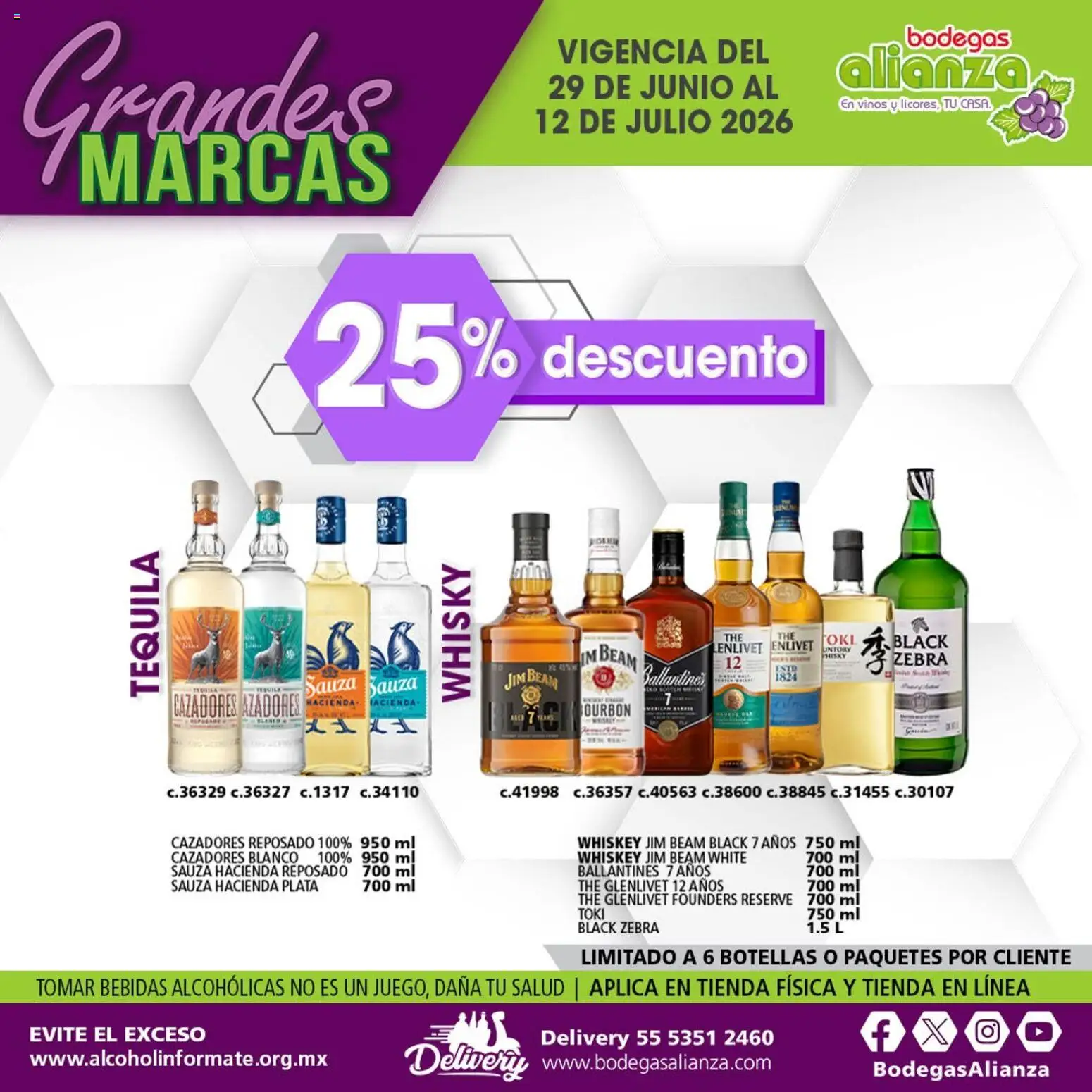 Nuevas ofertas de Bodegas Alianza válidas en toda la República Mexicana desde el 29/06/2026. ¡Encuentra las mejores ofertas en Bodegas Alianza catálogo Grandes Marcas! | Página: 5 | Productos: Whiskey, Tequila, Whisky