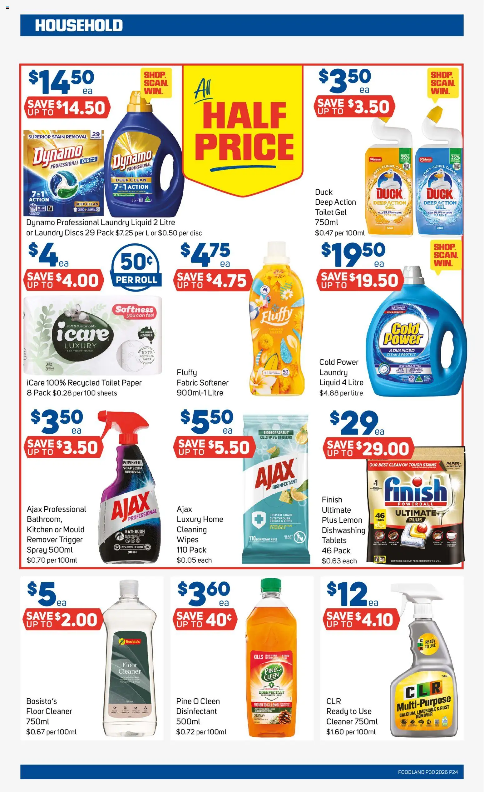 Foodland catalogue - valid from 22/07/2026 | Page: 24 | Products: Toilet, Household, Pineapple, Lemon