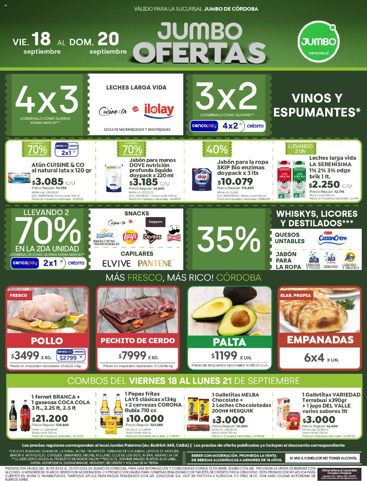 Jumbo - Ofertas | Córdoba │ válido desde el 18/09/2026 | Página: 1 | Productos: Galletitas, Polvo, Atún, Ropa