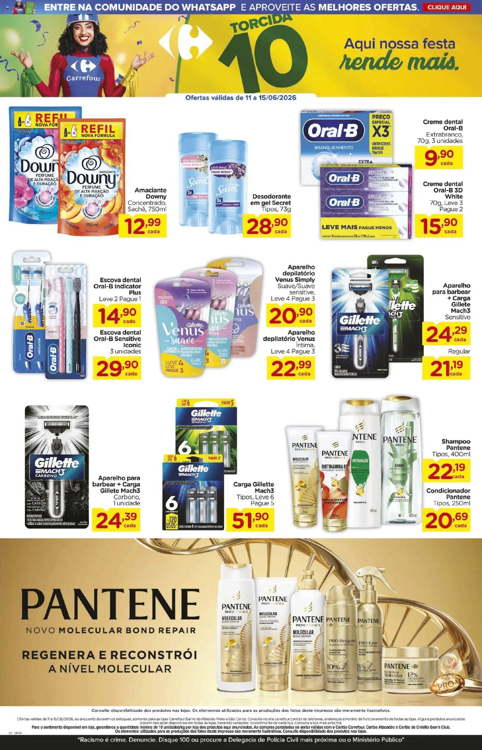 Carrefour Bairro Folheto - válido de 11.06.2026 | Página: 3 | Produtos: Condicionador, Desodorante, Creme, Creme dental