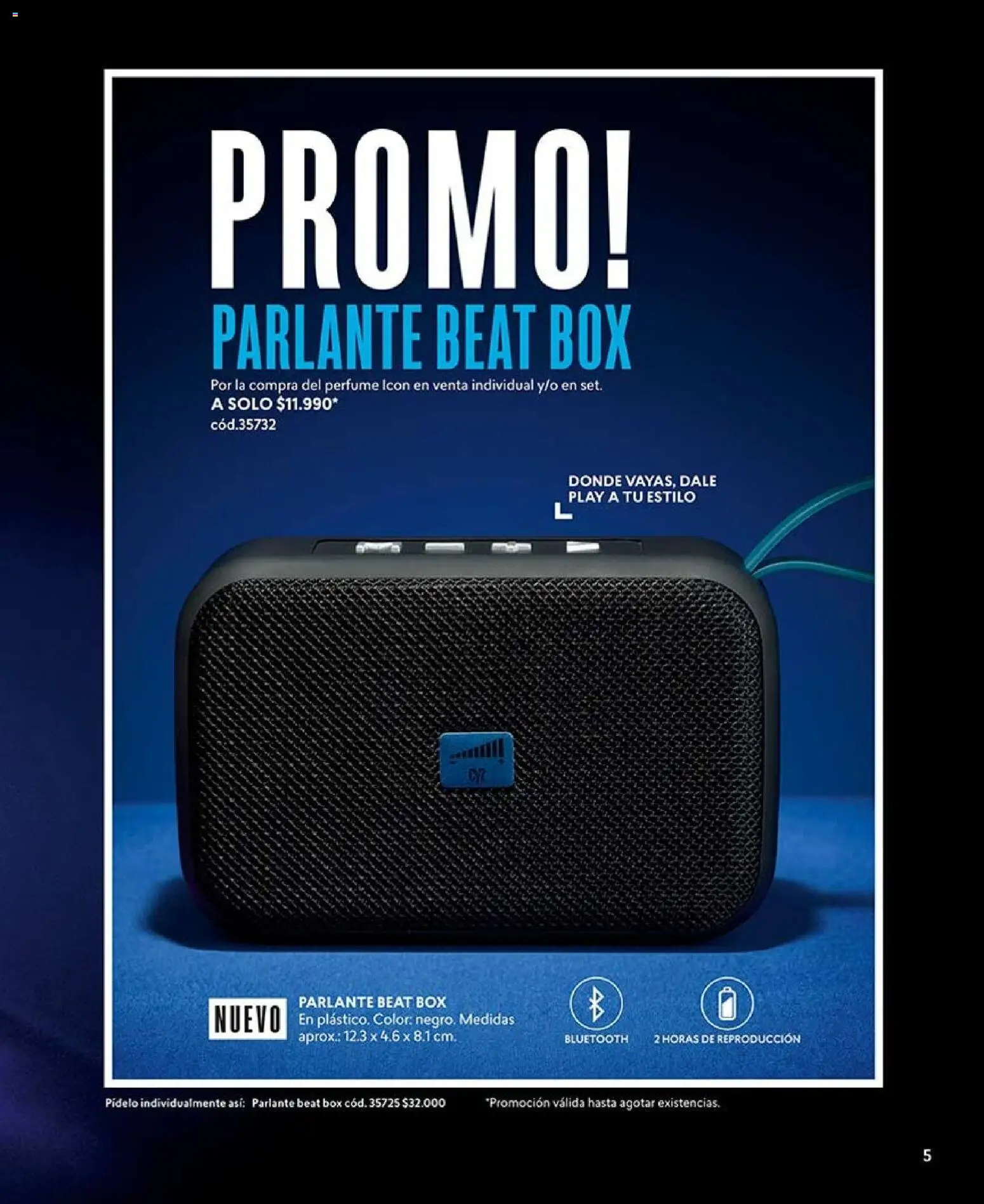 Catálogo CyZone Campaña 14 │ válido desde el 16.08.2026 | Página: 5 | Productos: Parlante, Perfume, Individual