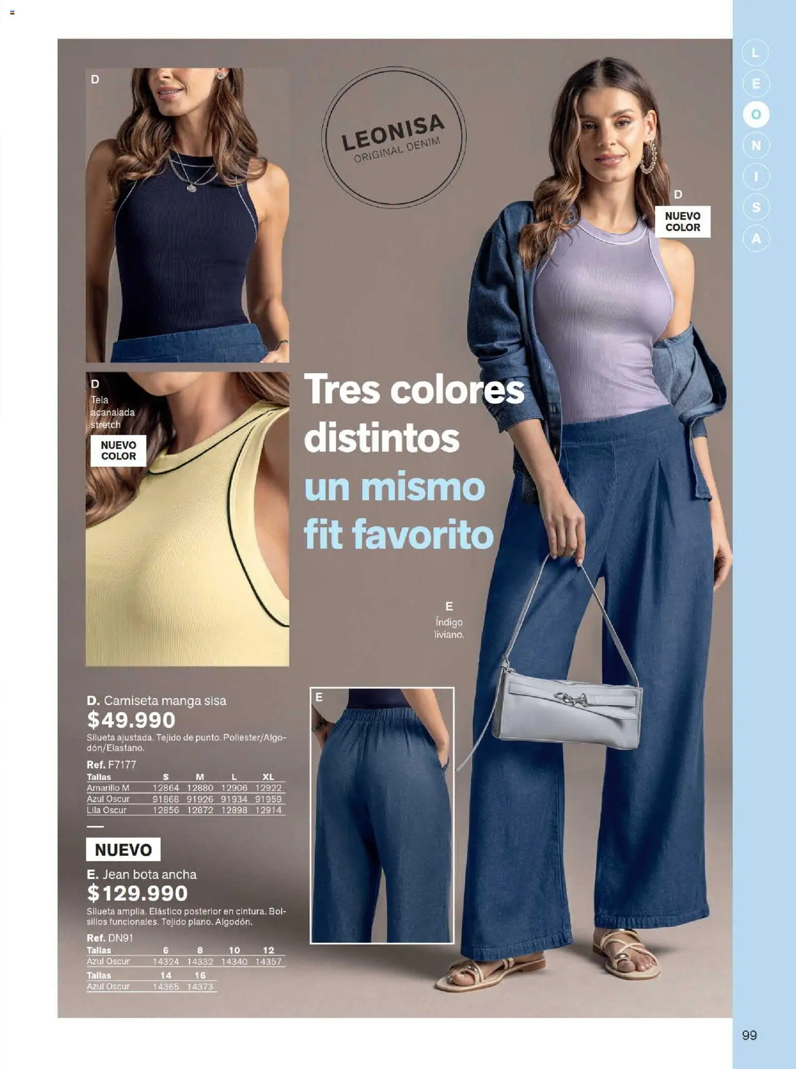 Leonisa revista - valida desde el 15/07/2026 | Página: 99 | Productos: Jean, Camiseta, Camiseta manga sisa