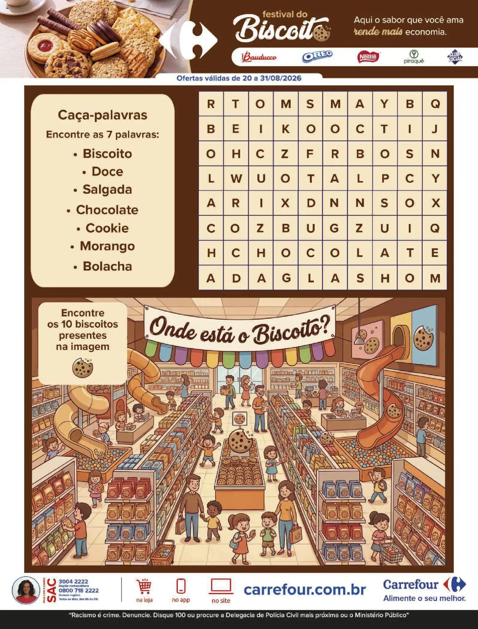 Carrefour Folheto - válido de 21/08/2026 | Página: 8 | Produtos: Biscoito, Chocolate, Biscoitos, Doce