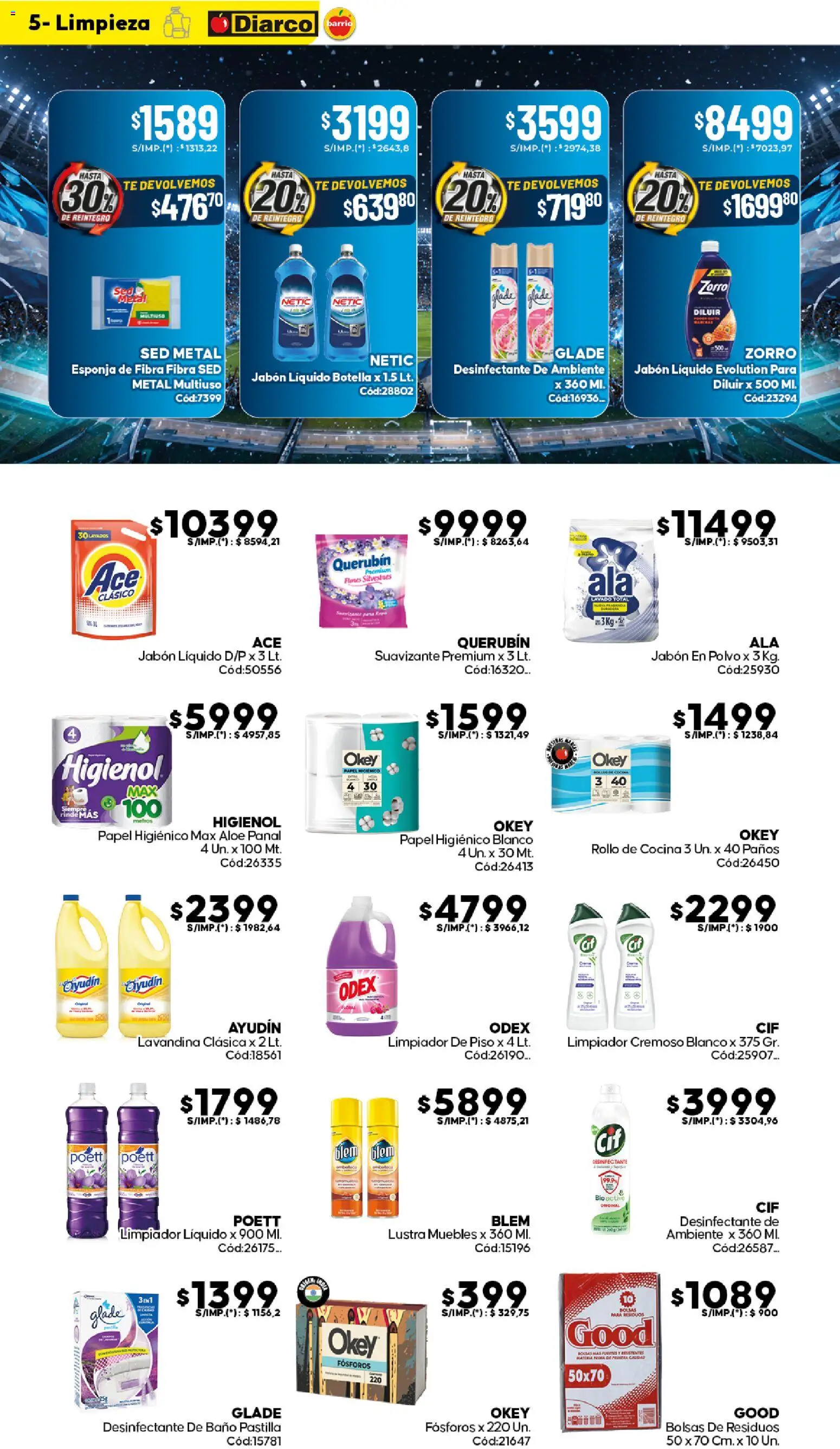 Diarco - Ofertas Diarco Barrio │ válido desde el 08.06.2026 | Página: 5 | Productos: Desinfectante, Botella, Cocina, Esponja