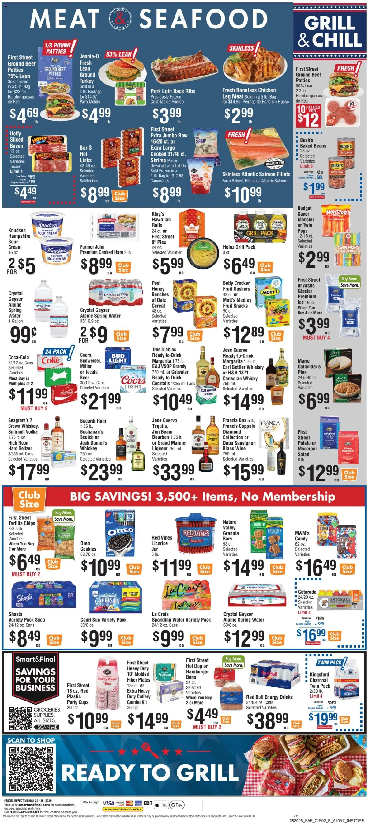Smart & Final Weekly Ad - valid from 20.05.2026 | Page: 3 | Products: Box, Pineapple, Chips, Water