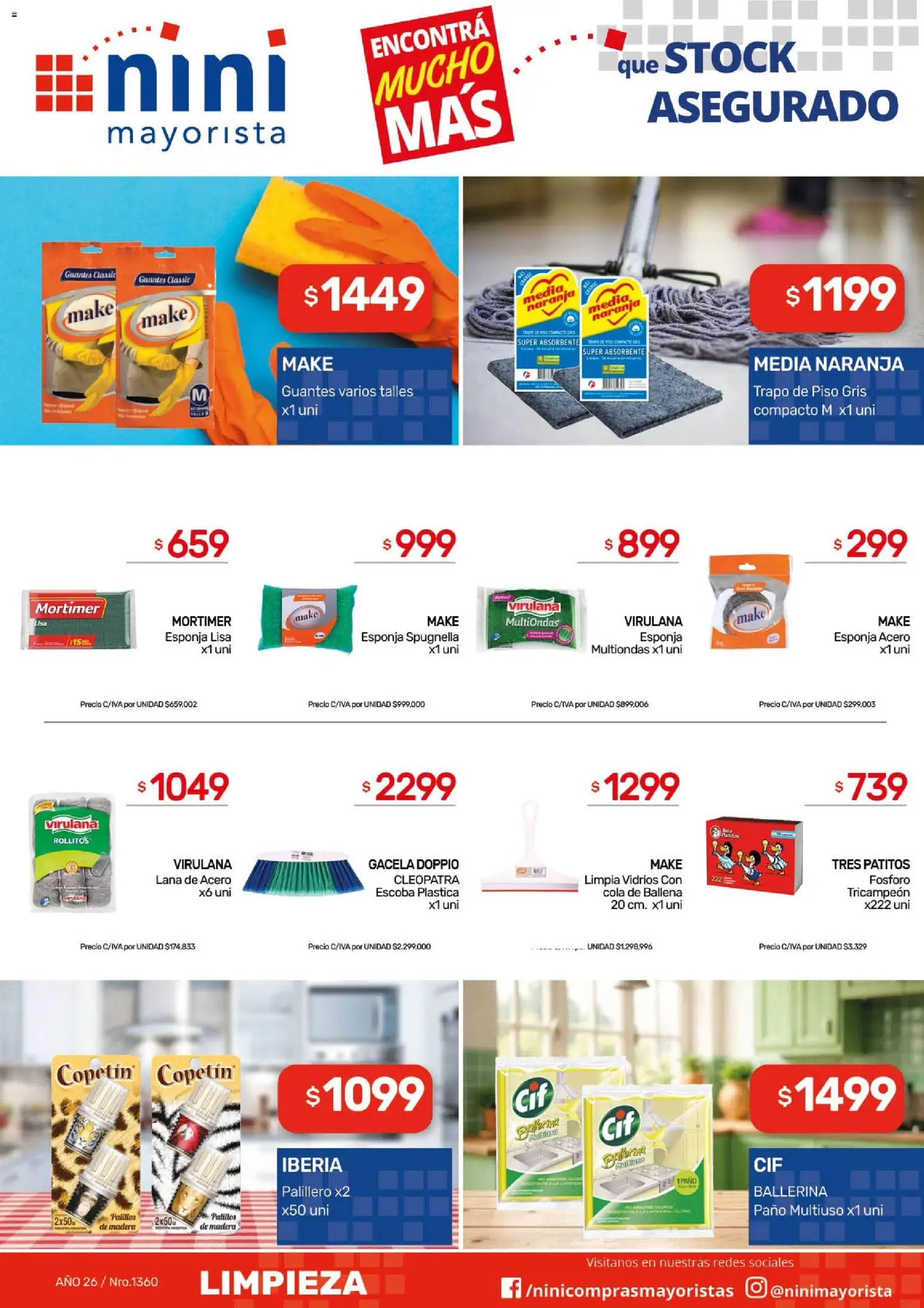 NINI Mayorista ofertas │ válido desde el 18.05.2026 | Página: 13 | Productos: Trapo de piso, Esponja, Escoba, Guantes