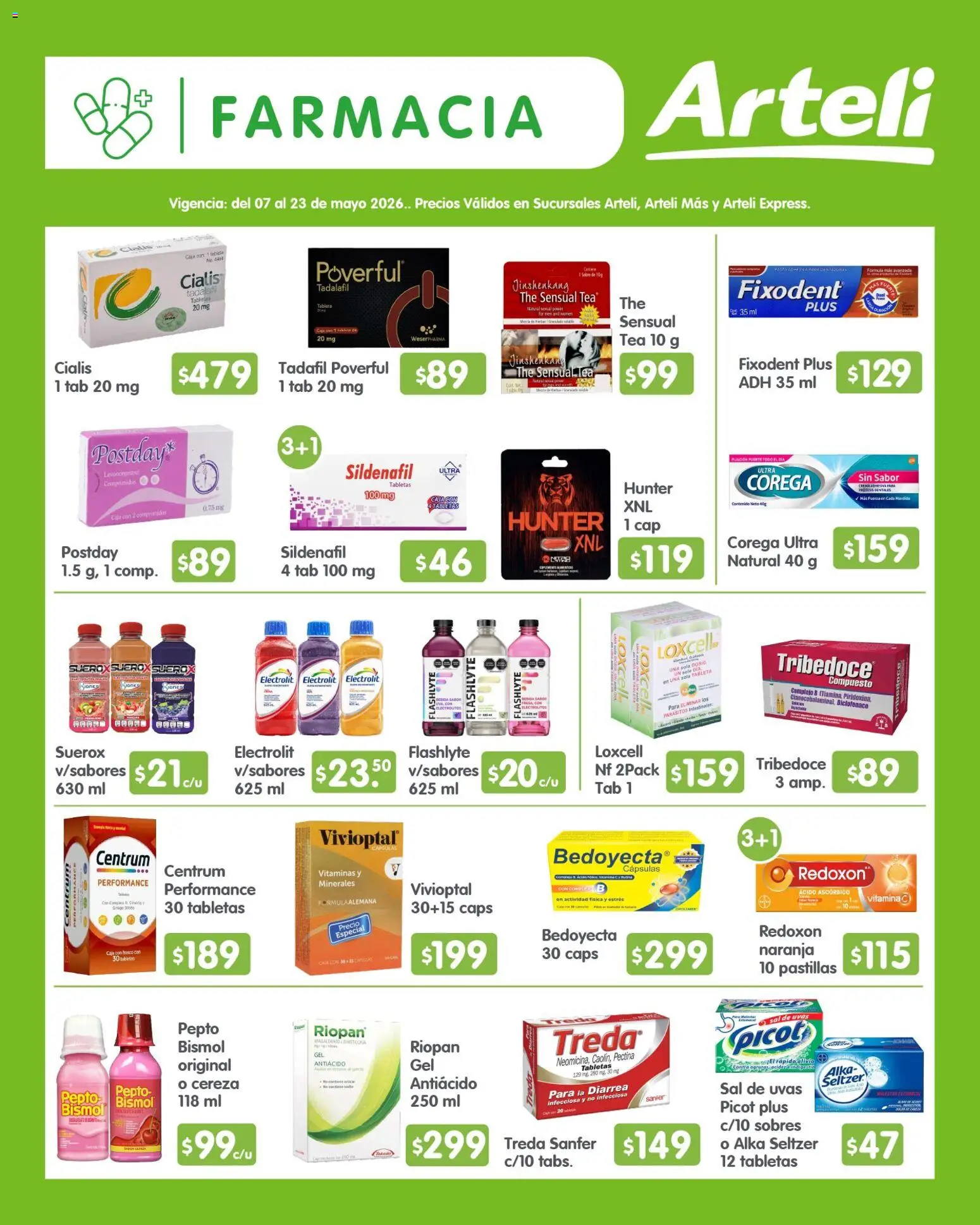 Nuevas ofertas de Arteli válidas en toda la República Mexicana desde el 07.05.2026. ¡Encuentra las mejores ofertas en Arteli folleto Quincenal! | Página: 10 | Productos: Antiácido, Vitaminas, Caja, Tableta
