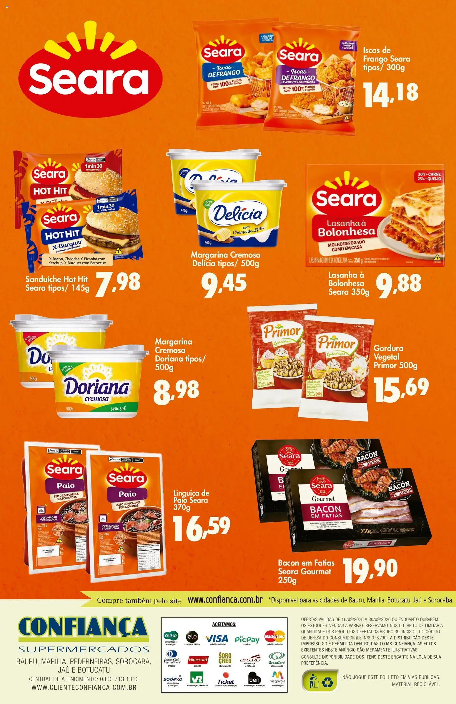 Confiança Folheto - válido de 16/09/2026 | Página: 2 | Produtos: Doriana, Leite, Queijo, Margarina
