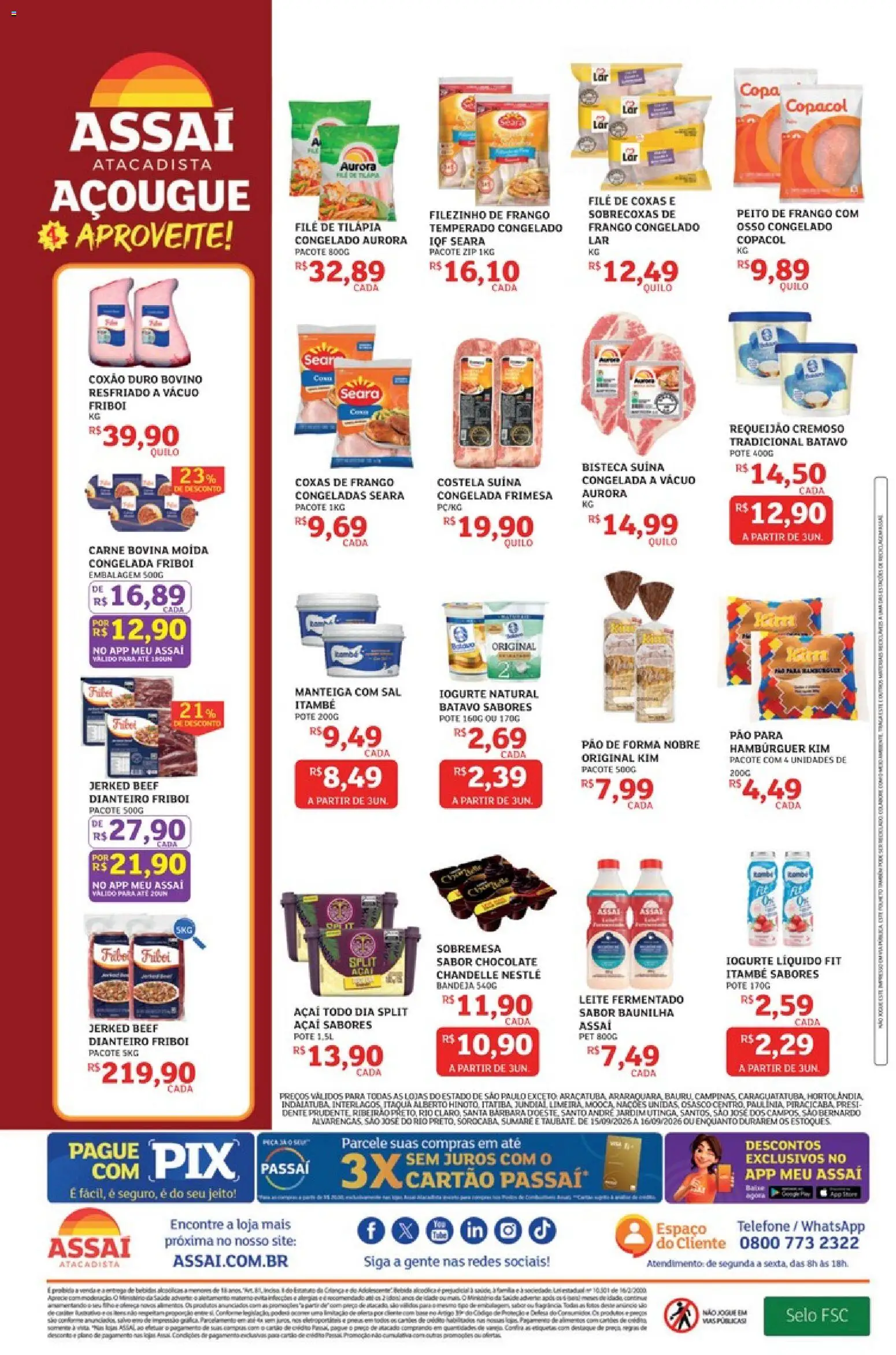 Assaí Atacadista Folheto - válido de 15/09/2026 | Página: 2 | Produtos: Pão de forma, Bandeja, Frango, Peito de frango