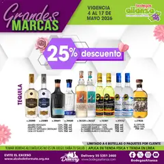 Vista previa de Bodegas Alianza catálogo Grandes Marcas, nuevo folleto de la tienda, válido en México a partir del 04.05.2026 | Página: 4 | Productos: Tequila, Banco